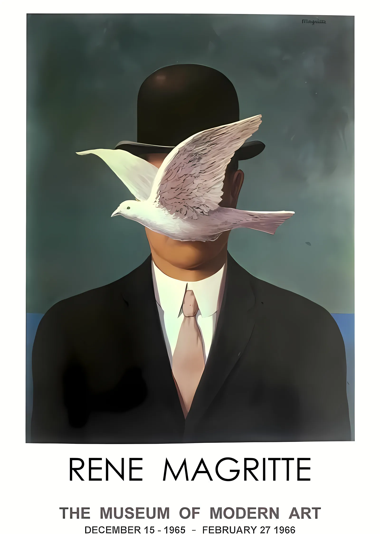 René Magritte: Kuşlu Figür metal tablo
