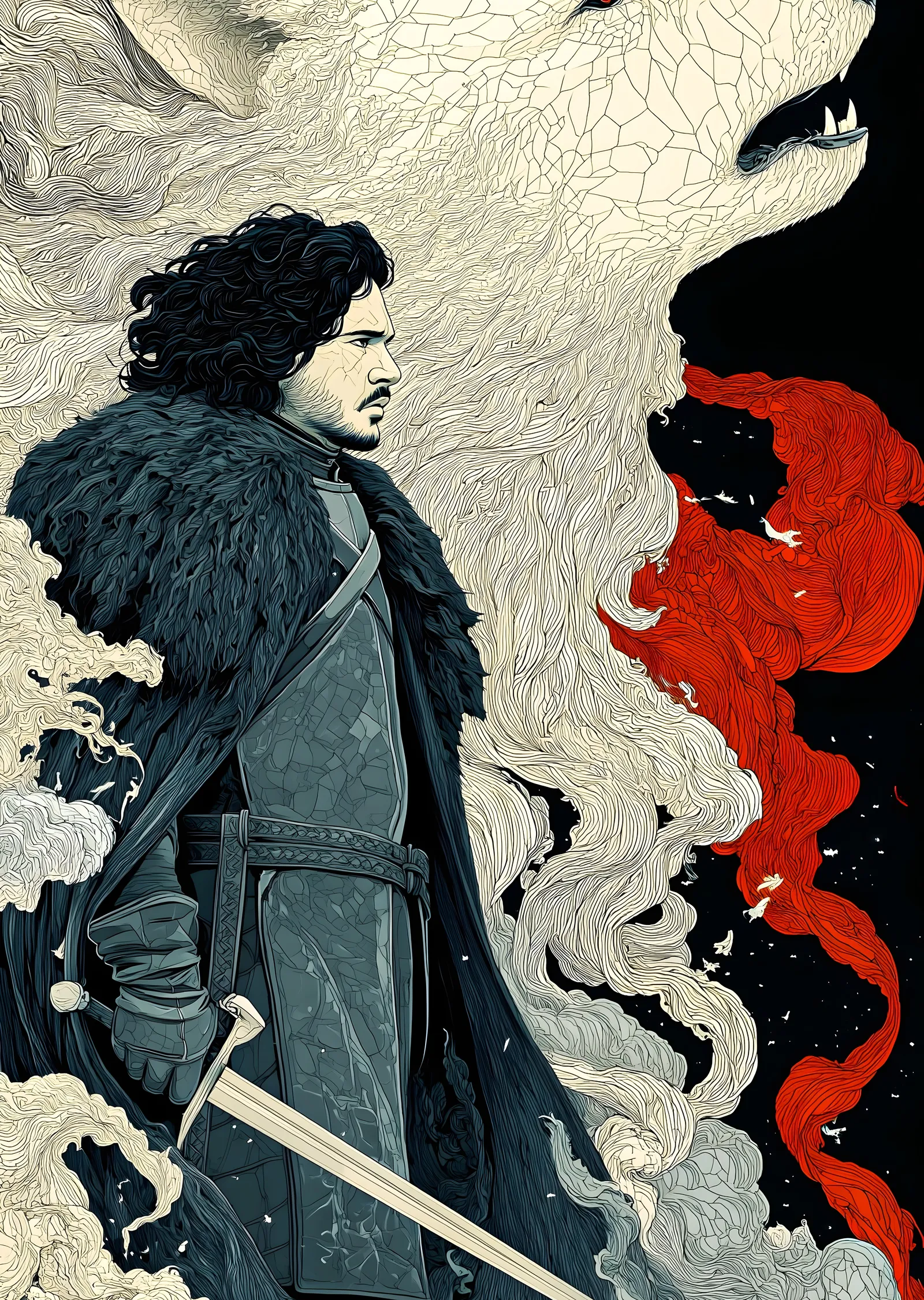 Jon Snow: Kış Geliyor metal tablo