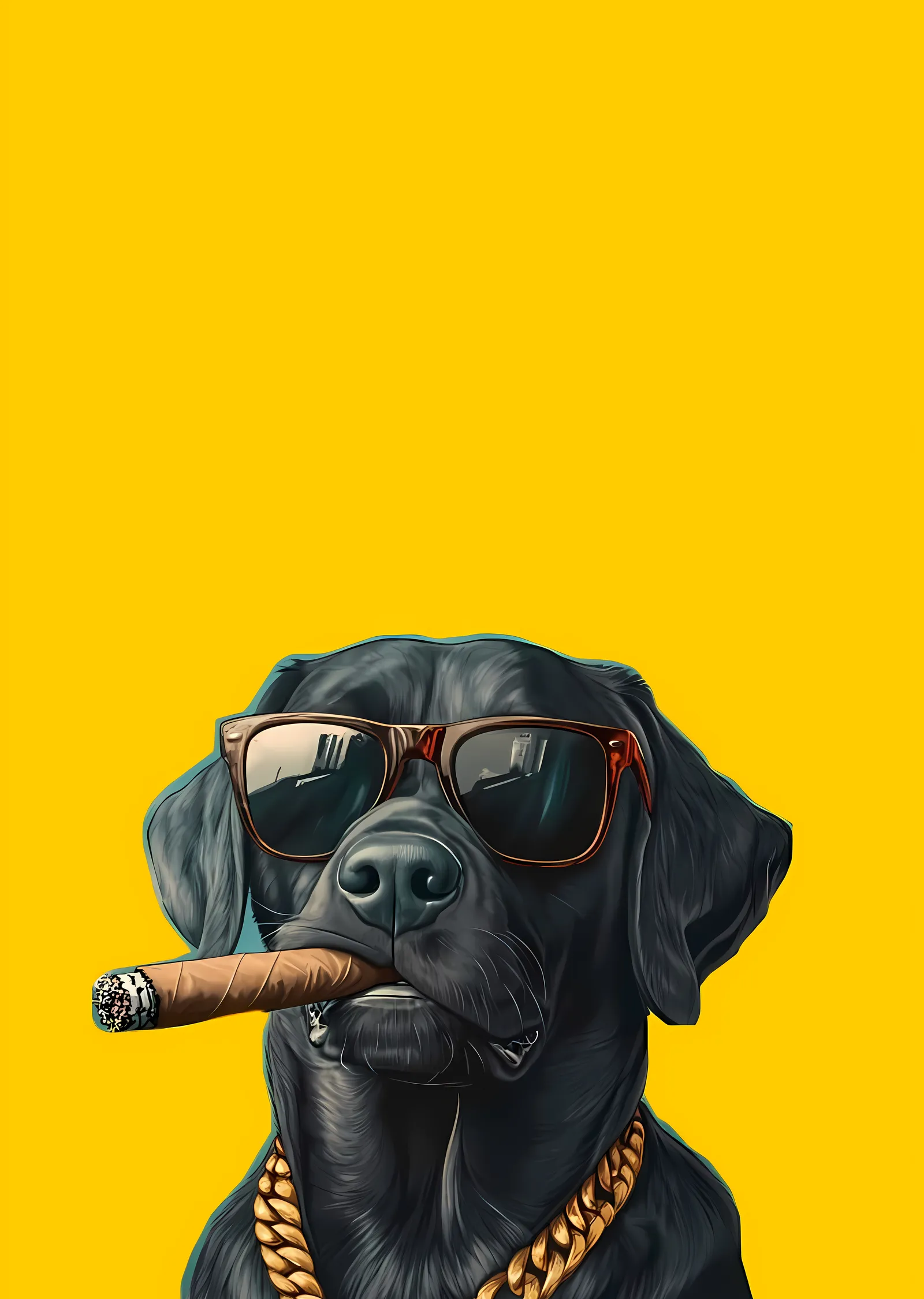 Siyah Köpek: Takım Elbiseli ve Sigaralı metal tablo