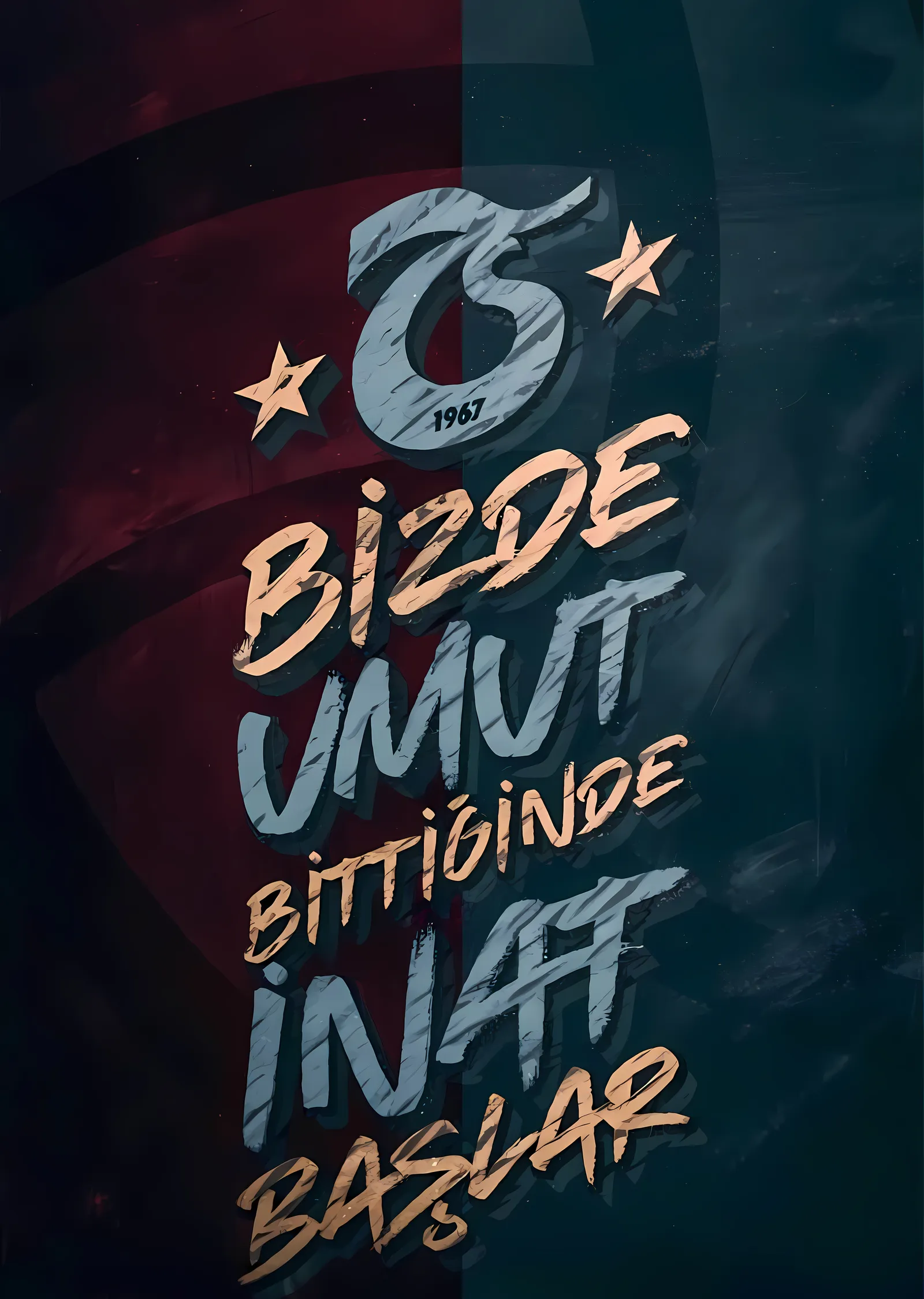 Bizde Umut Bittiğinde İnat Başlar metal tablo