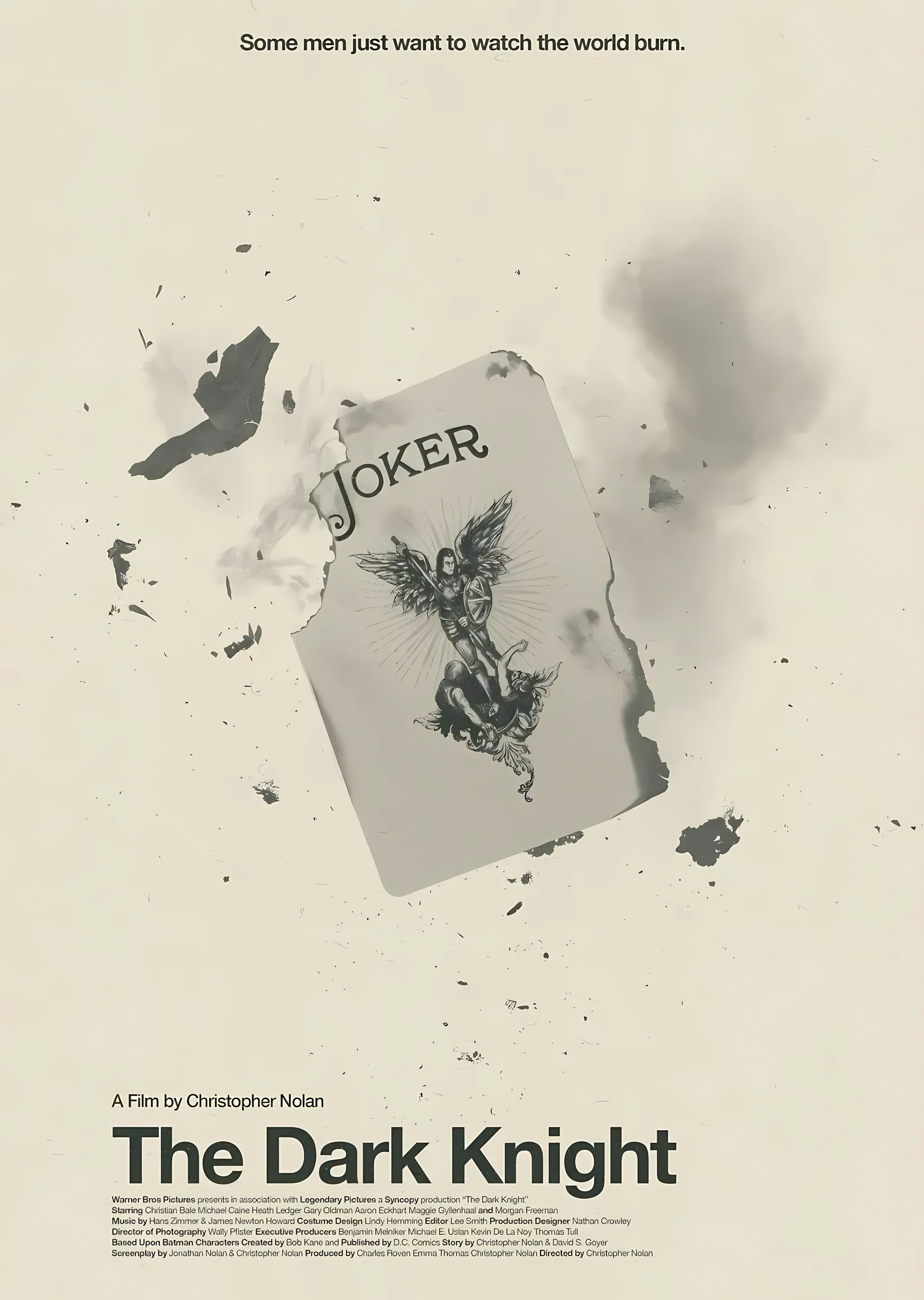 The Dark Knight - Yakılmış Joker Kartı metal tablo