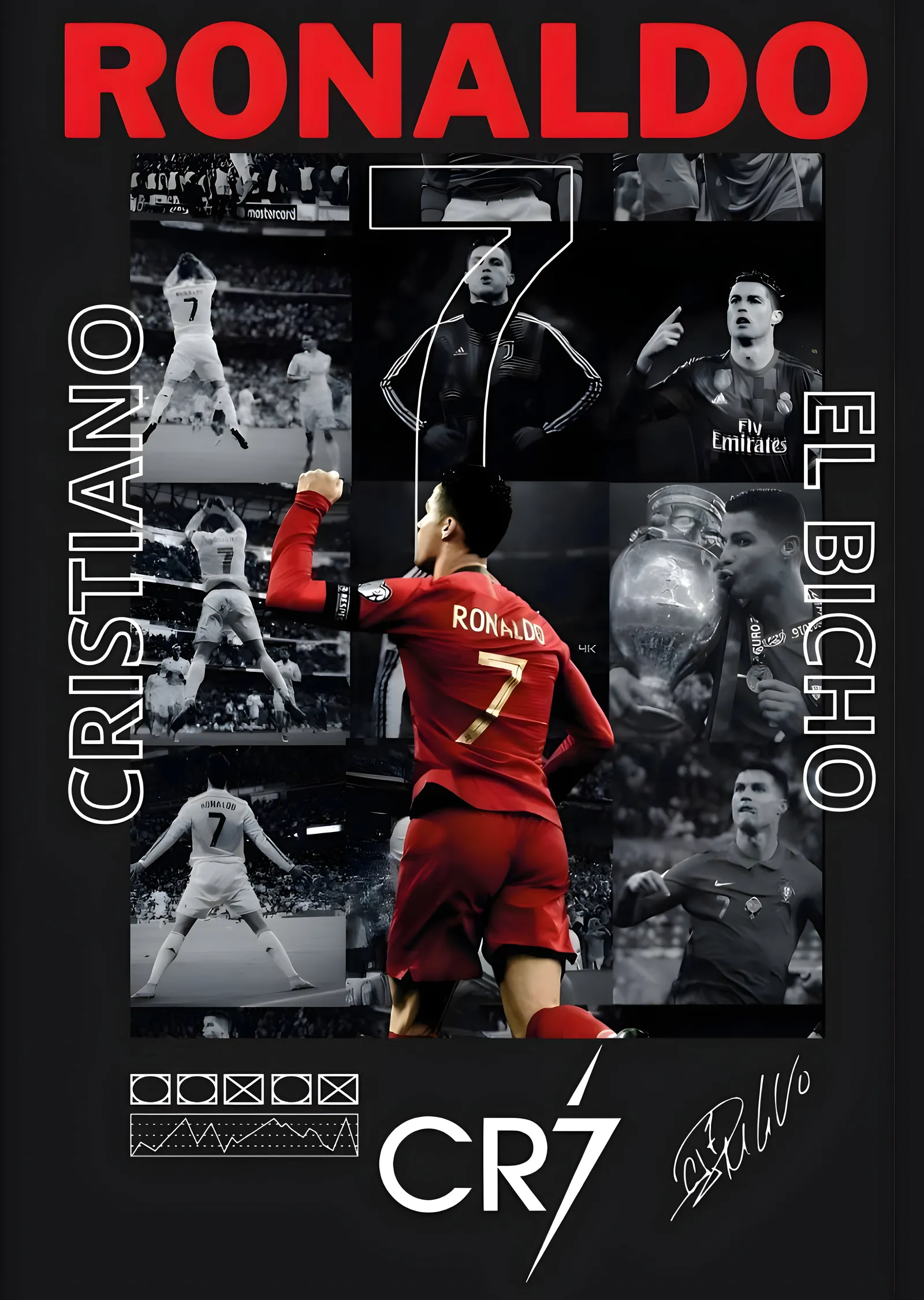 Cristiano Ronaldo CR7 metal tablo