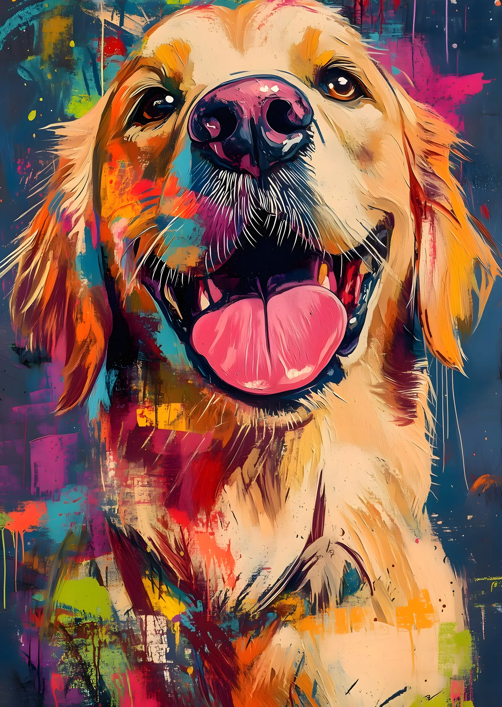 Dilini Çıkaran Köpek metal tablo