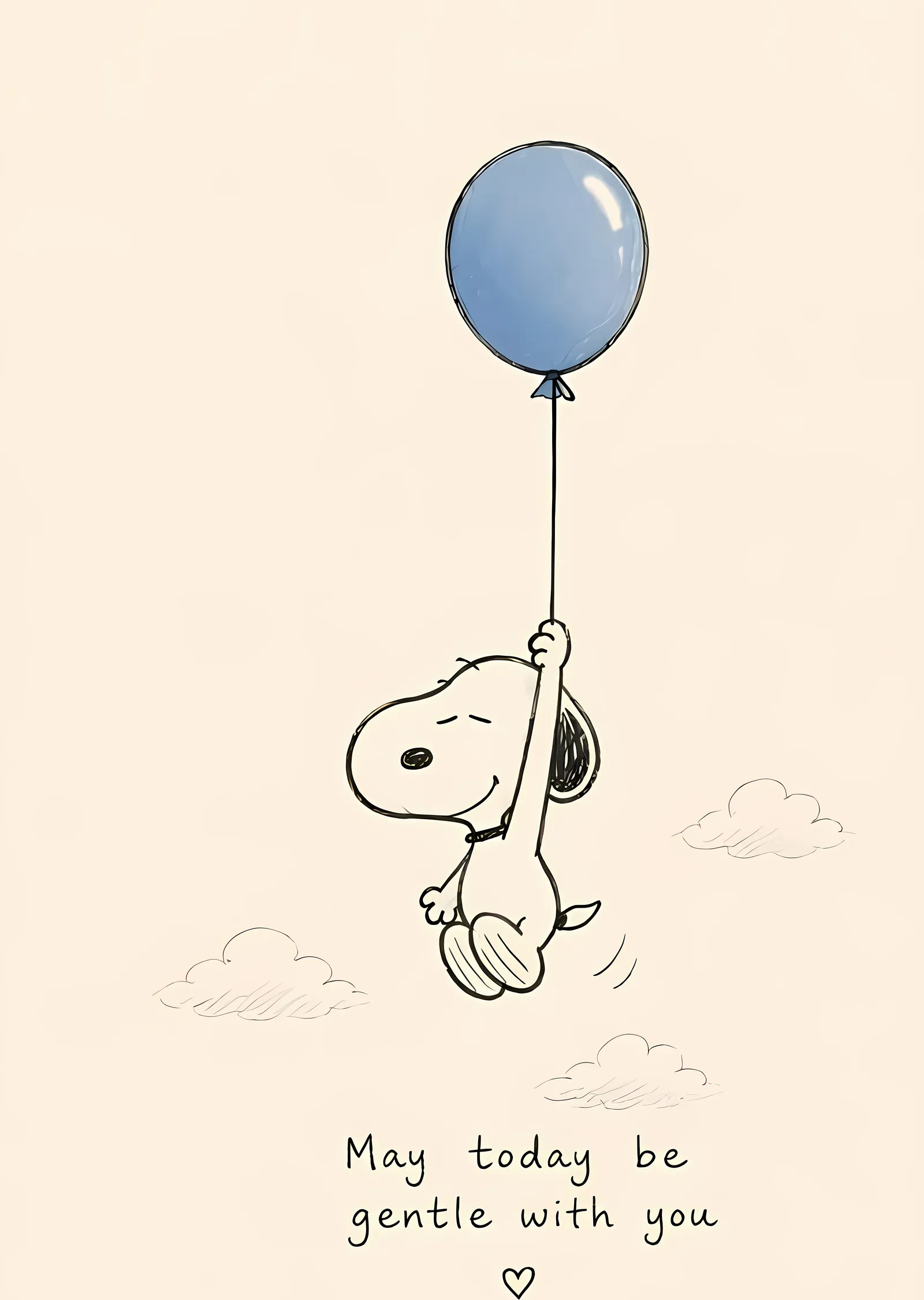 Snoopy: Mavi Balonla Uçuş metal tablo