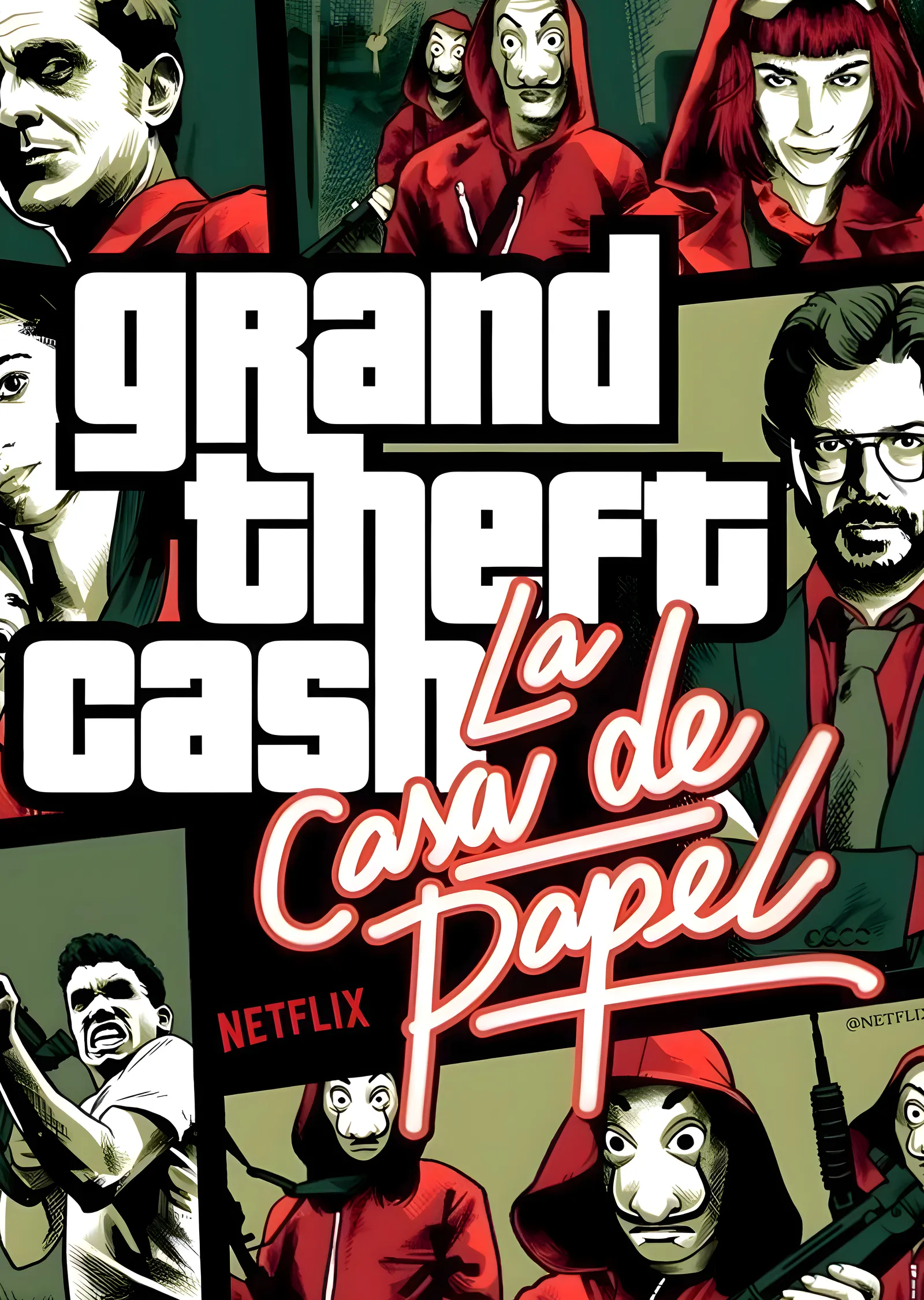 La Casa de Papel & Grand Theft Auto metal tablo