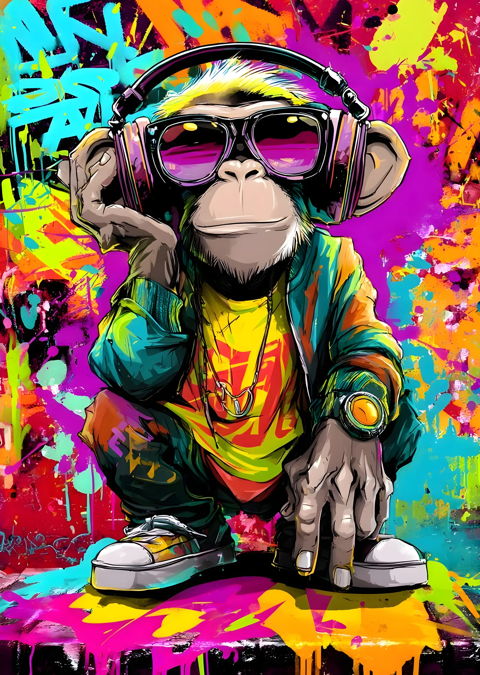 DJ Maymun: Neon Parti metal tablo
