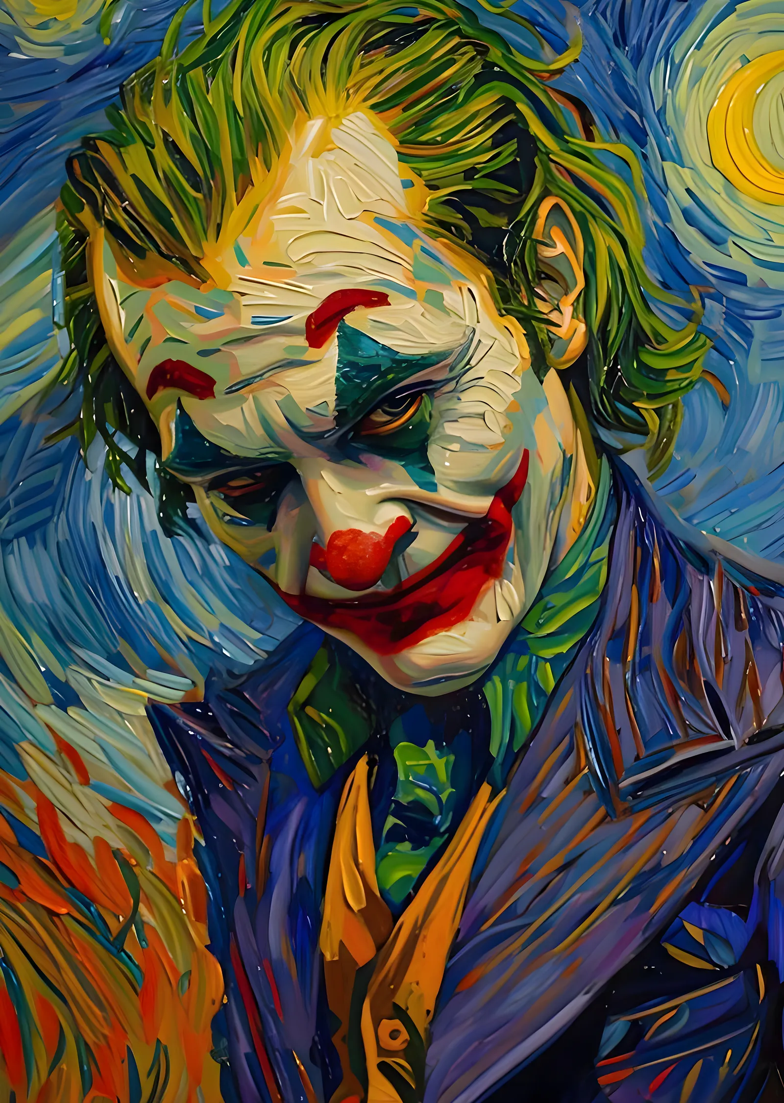 Joker: Van Gogh Stili metal tablo