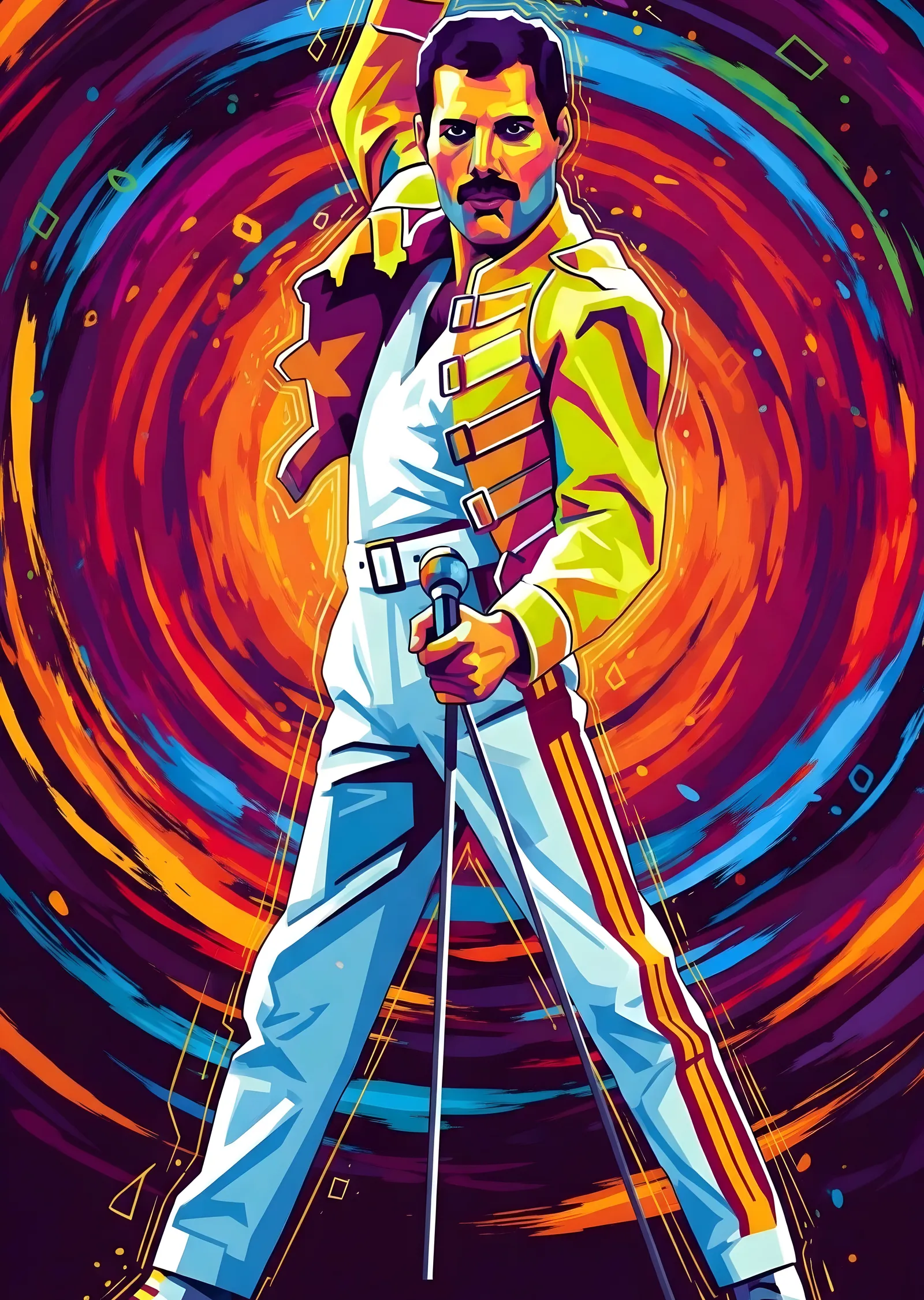Freddie Mercury: Renk Girdabı metal tablo