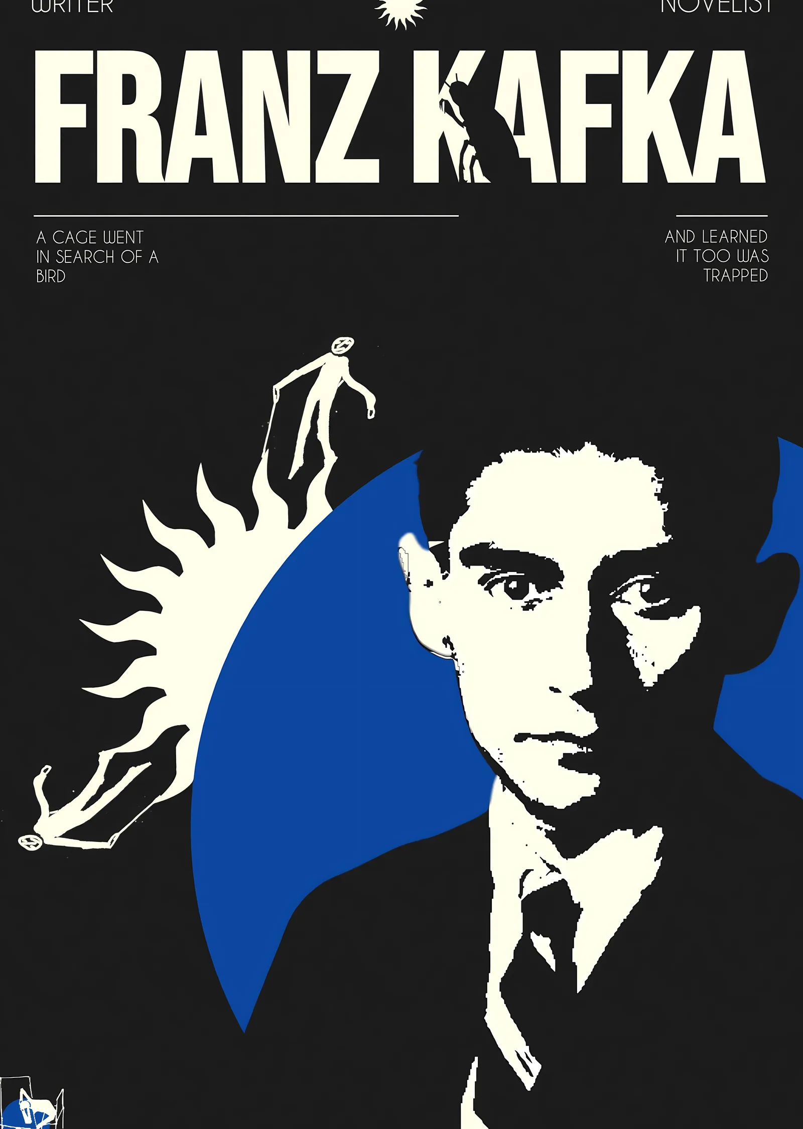 Franz Kafka: Kafes ve Kuş metal tablo
