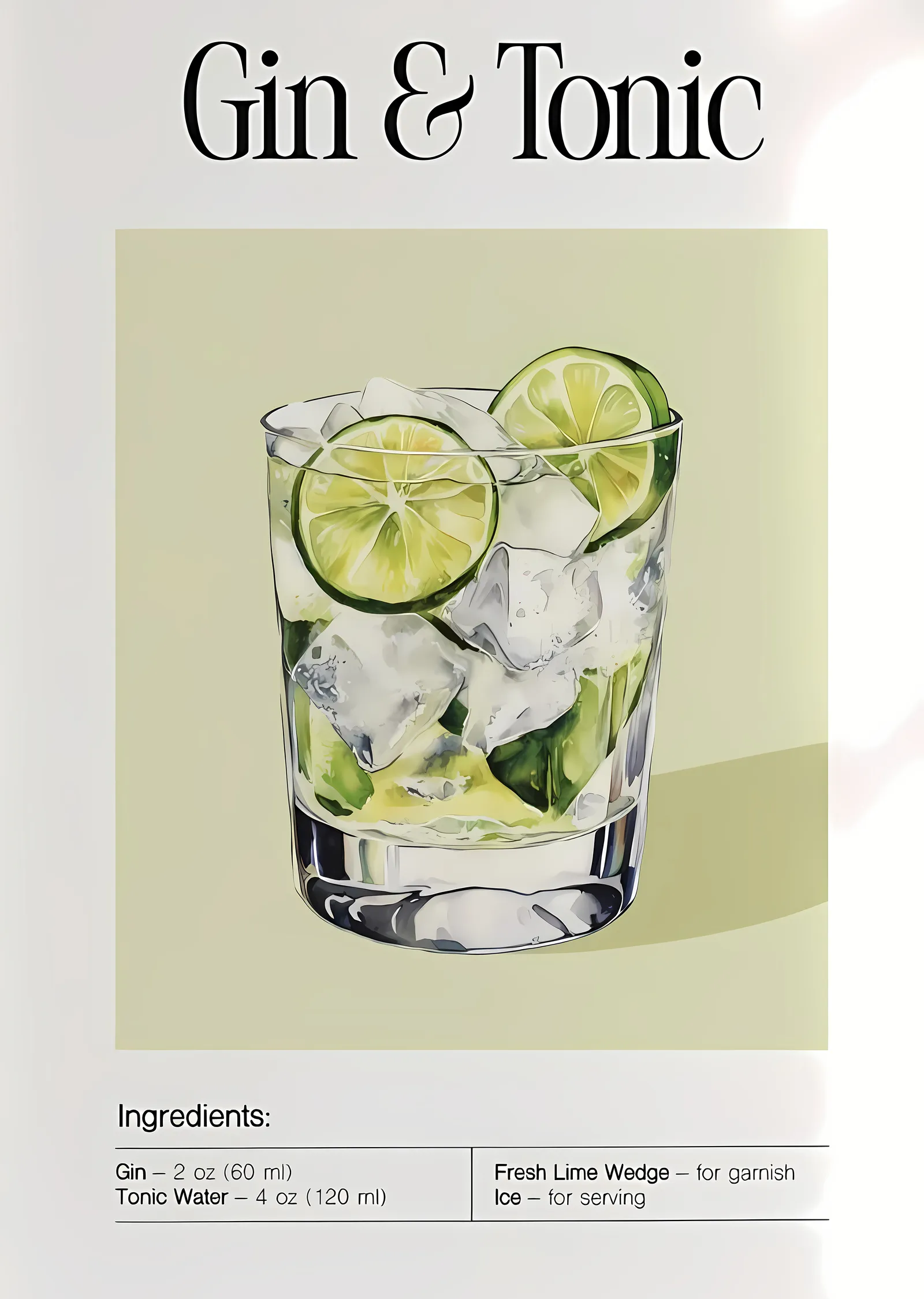 Gin & Tonic metal tablo