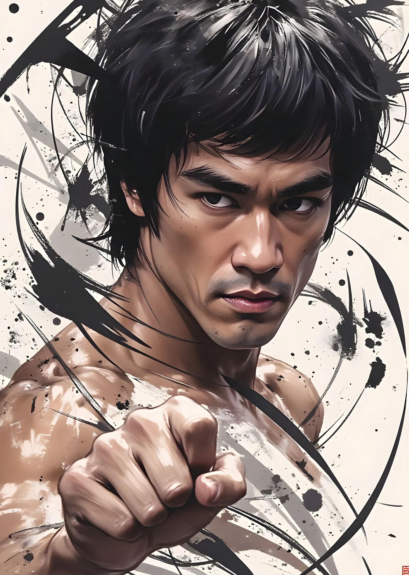 Bruce Lee: Güçlü Duruş metal tablo