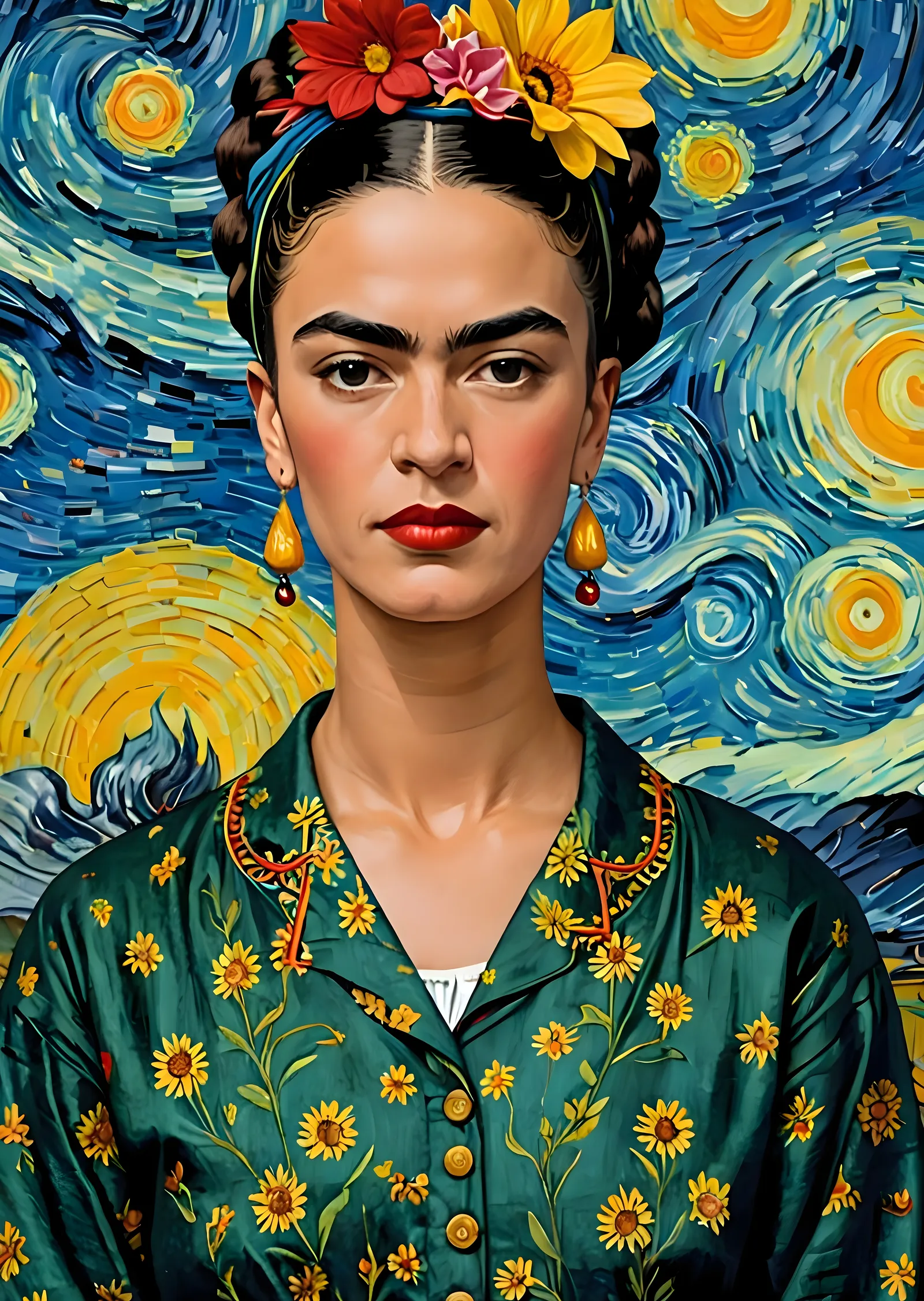 Frida Kahlo: Yıldızlı Gece metal tablo