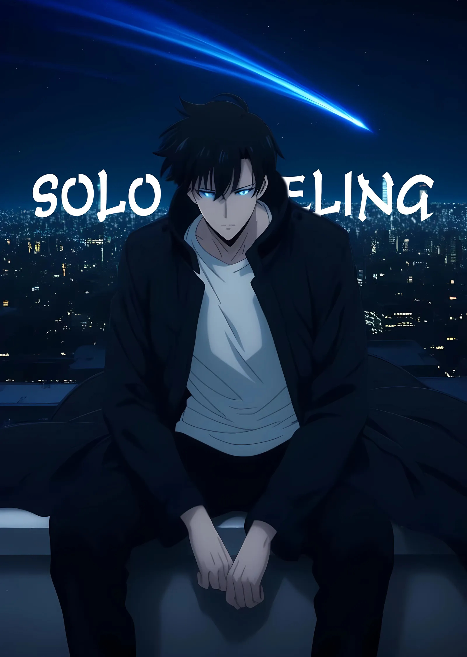Solo Leveling: Gece Şehrinin Üzerinde metal tablo