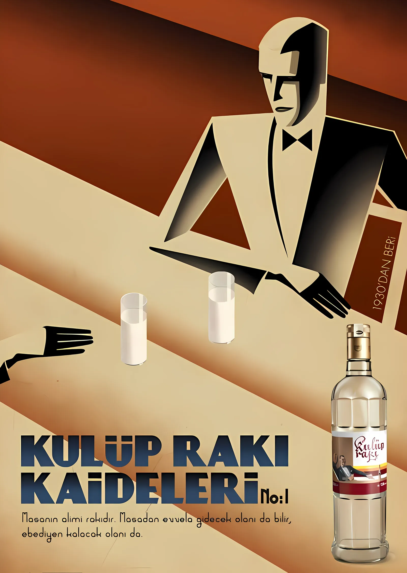 Kulüp Rakı: Smokinli Bey metal tablo