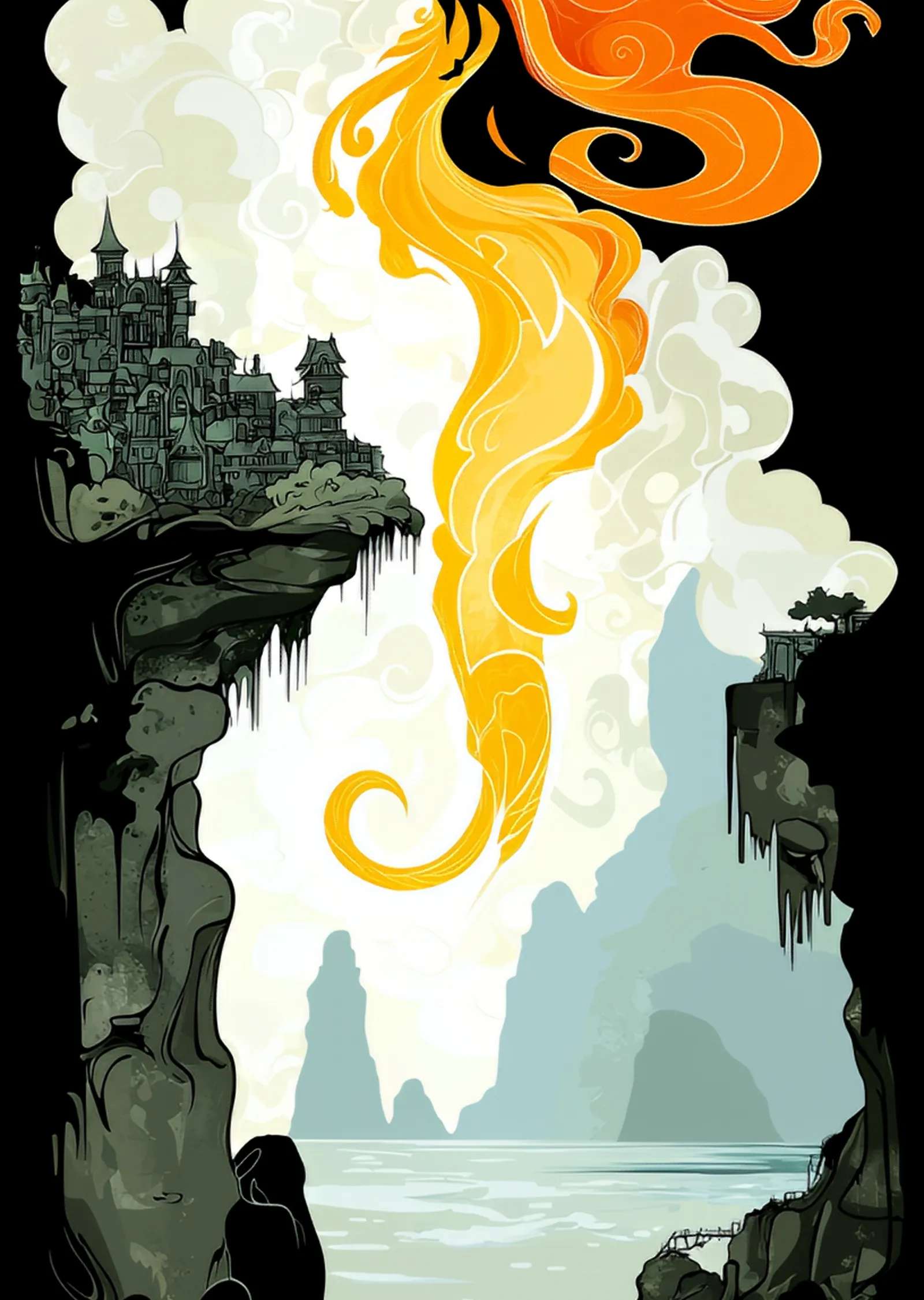 Rapunzel: Uçurumdaki Şato metal tablo