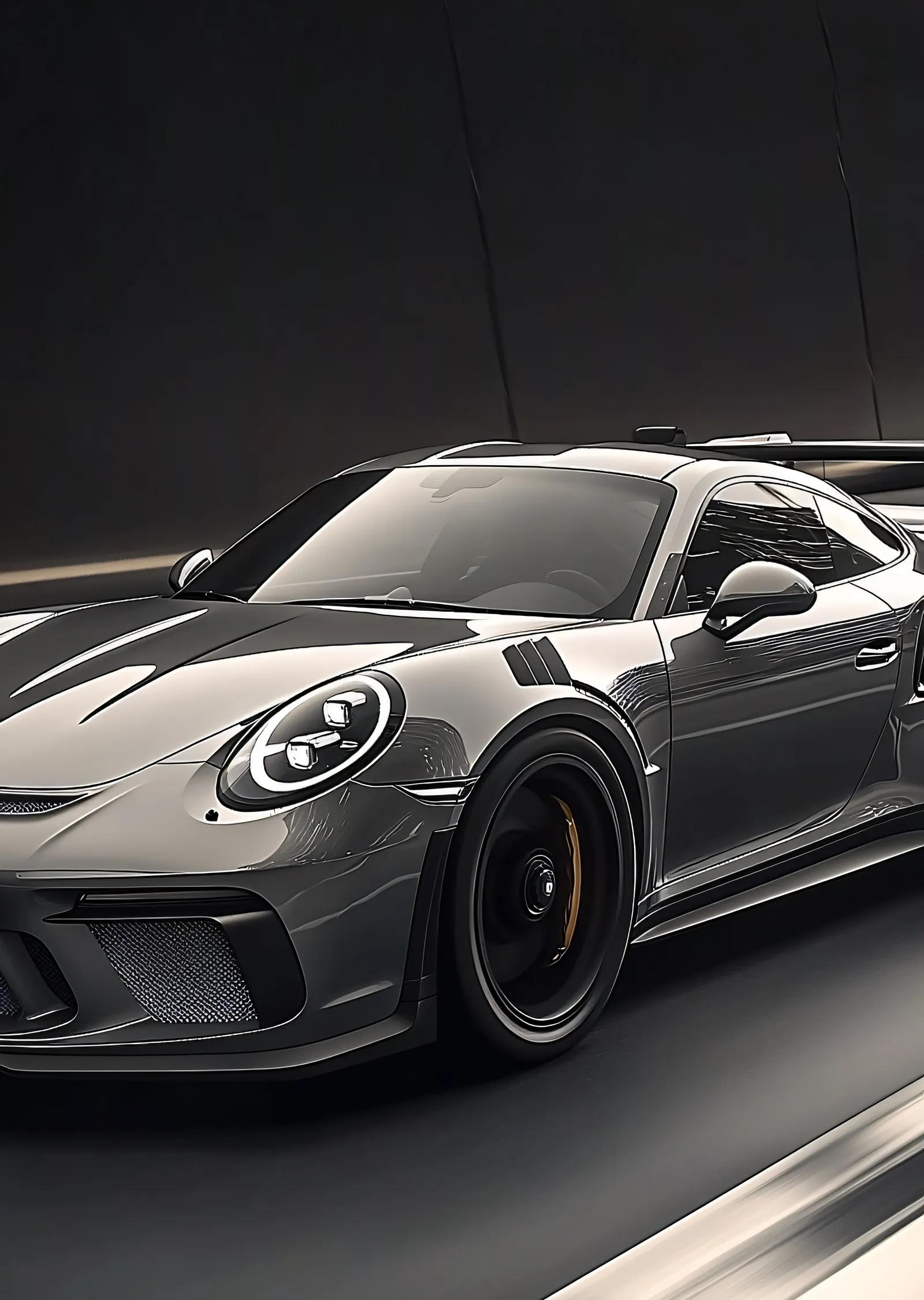 Porsche 911 GT3 RS: Gri Metalik Parlaklık metal tablo