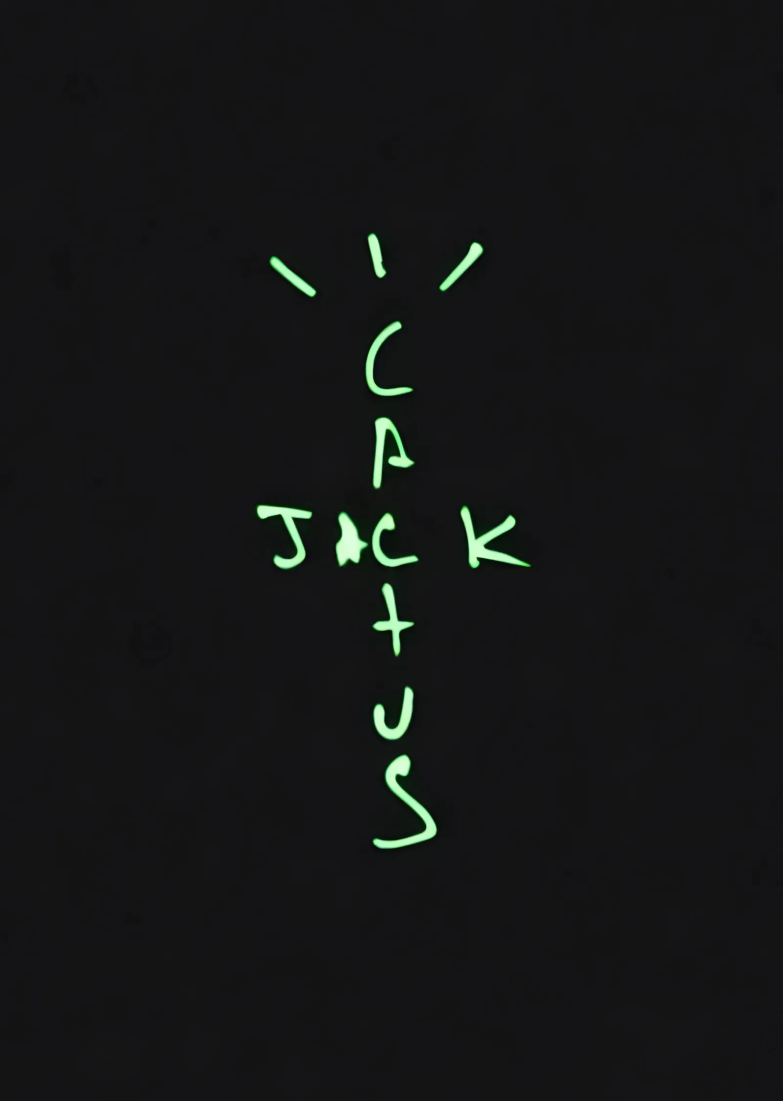 Yeşil Neon Işıklı Cactus Jack Logosu metal tablo