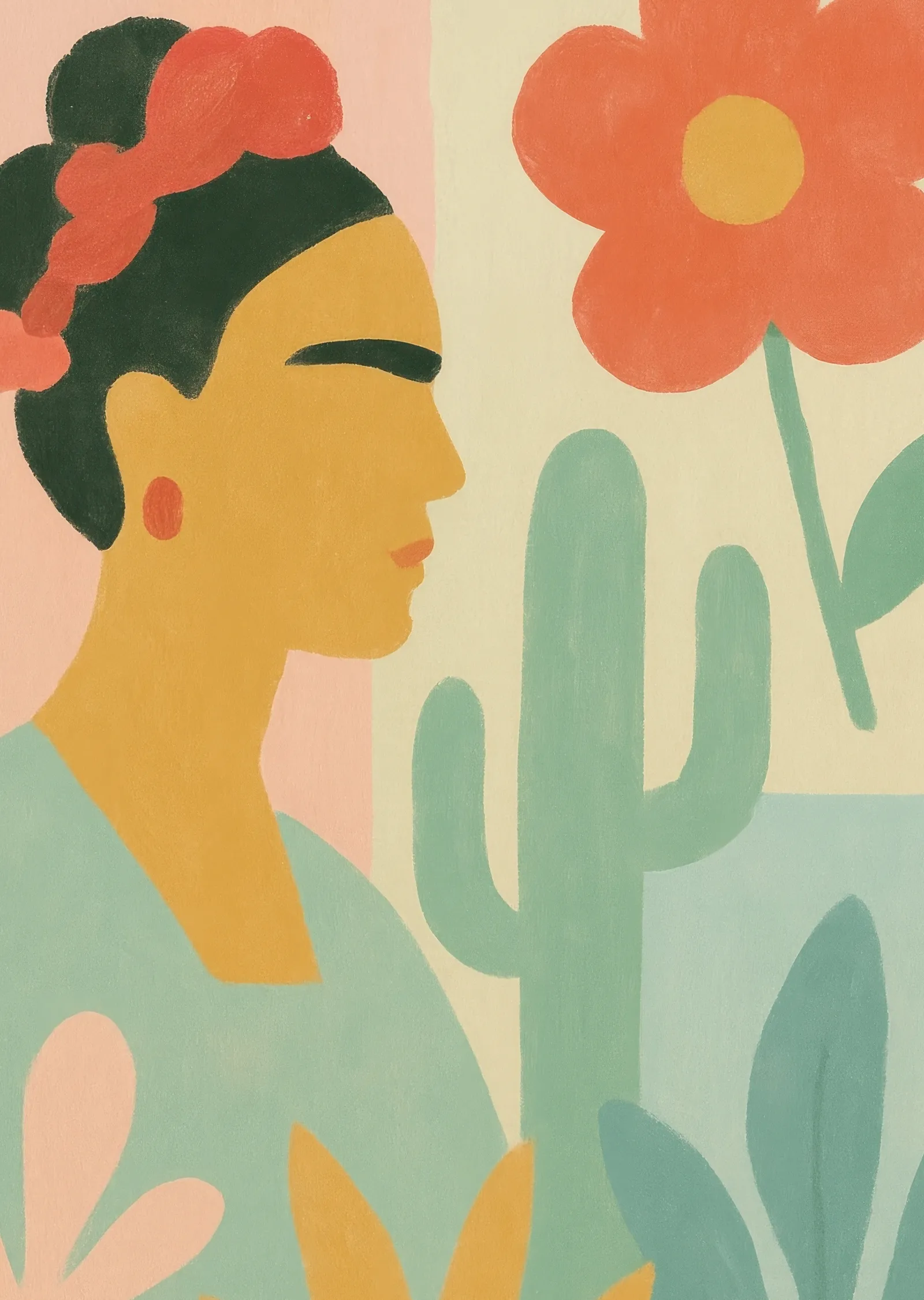 Frida Kahlo: Çiçeklerle Kız metal tablo