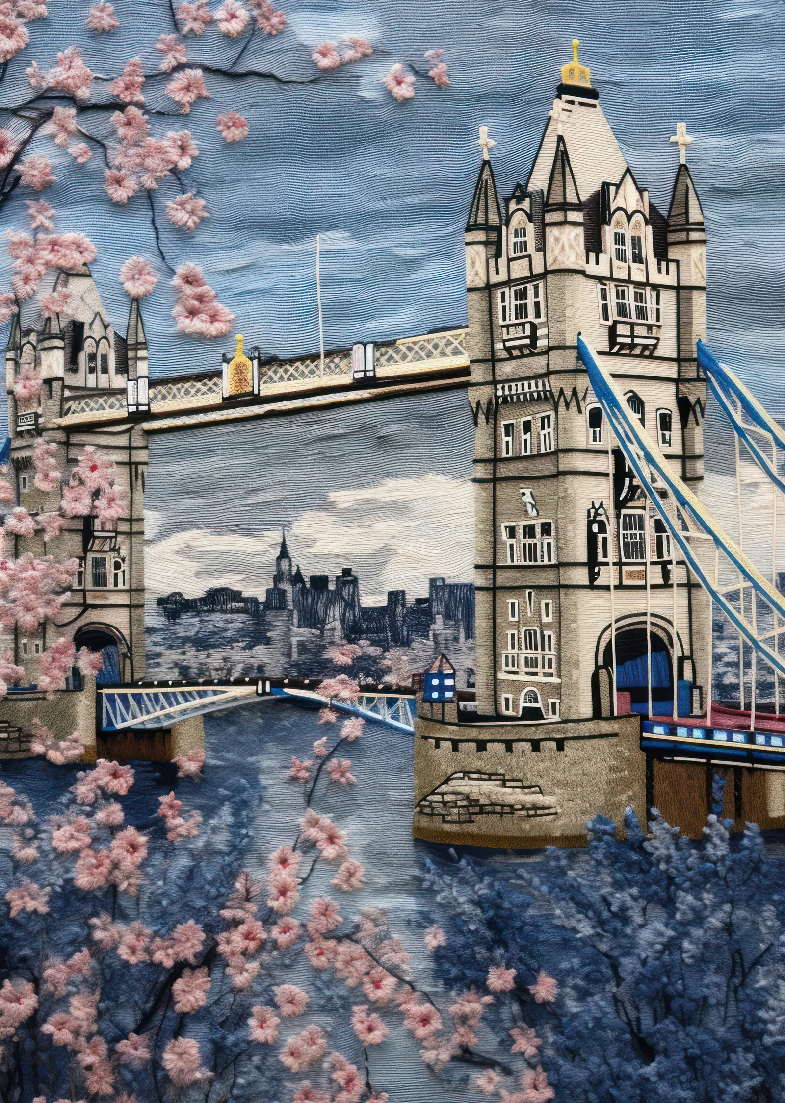 Tower Bridge metal tablo