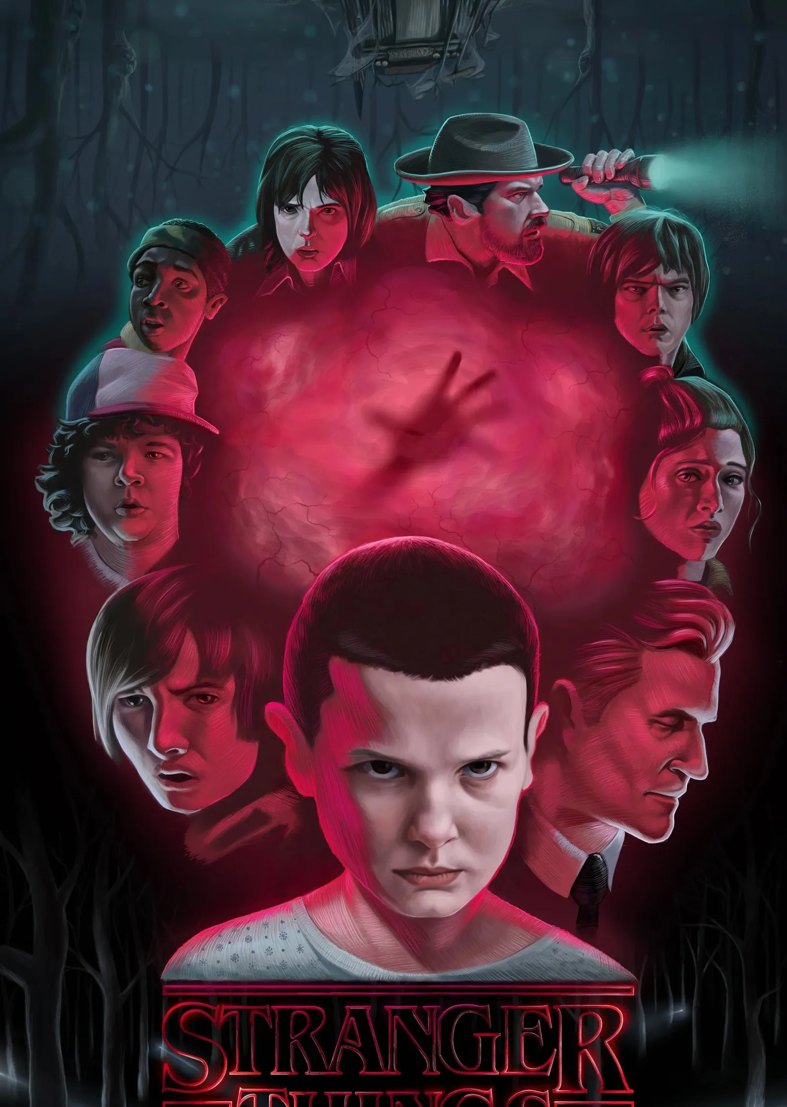 Stranger Things Karakterleri metal tablo
