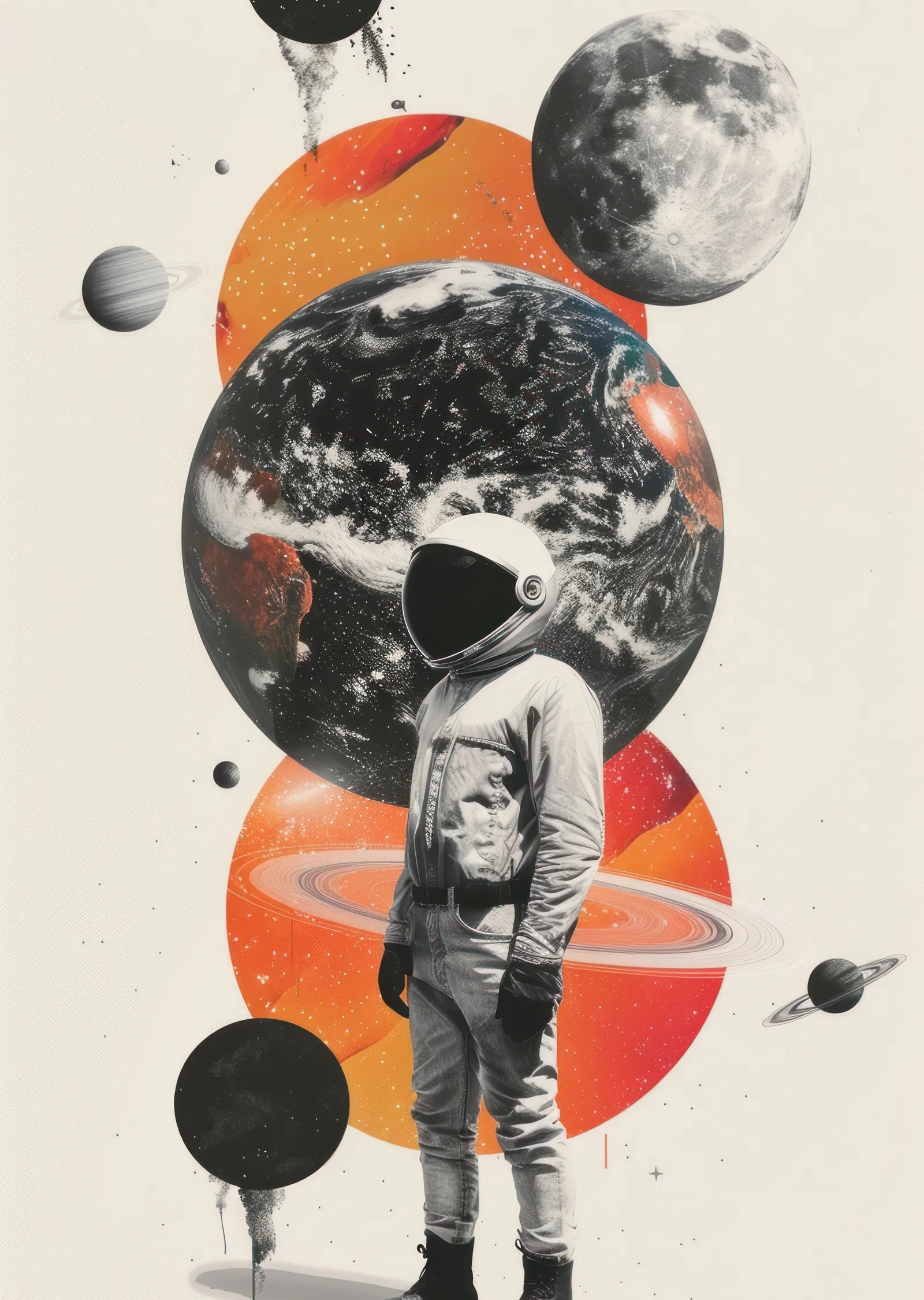 Uzayda Astronot: Kozmik Yolculuk metal tablo