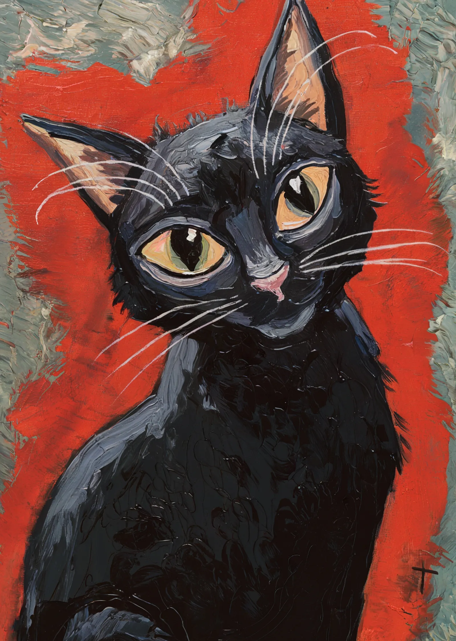 Siyah Kedi: Sanat Eseri metal tablo