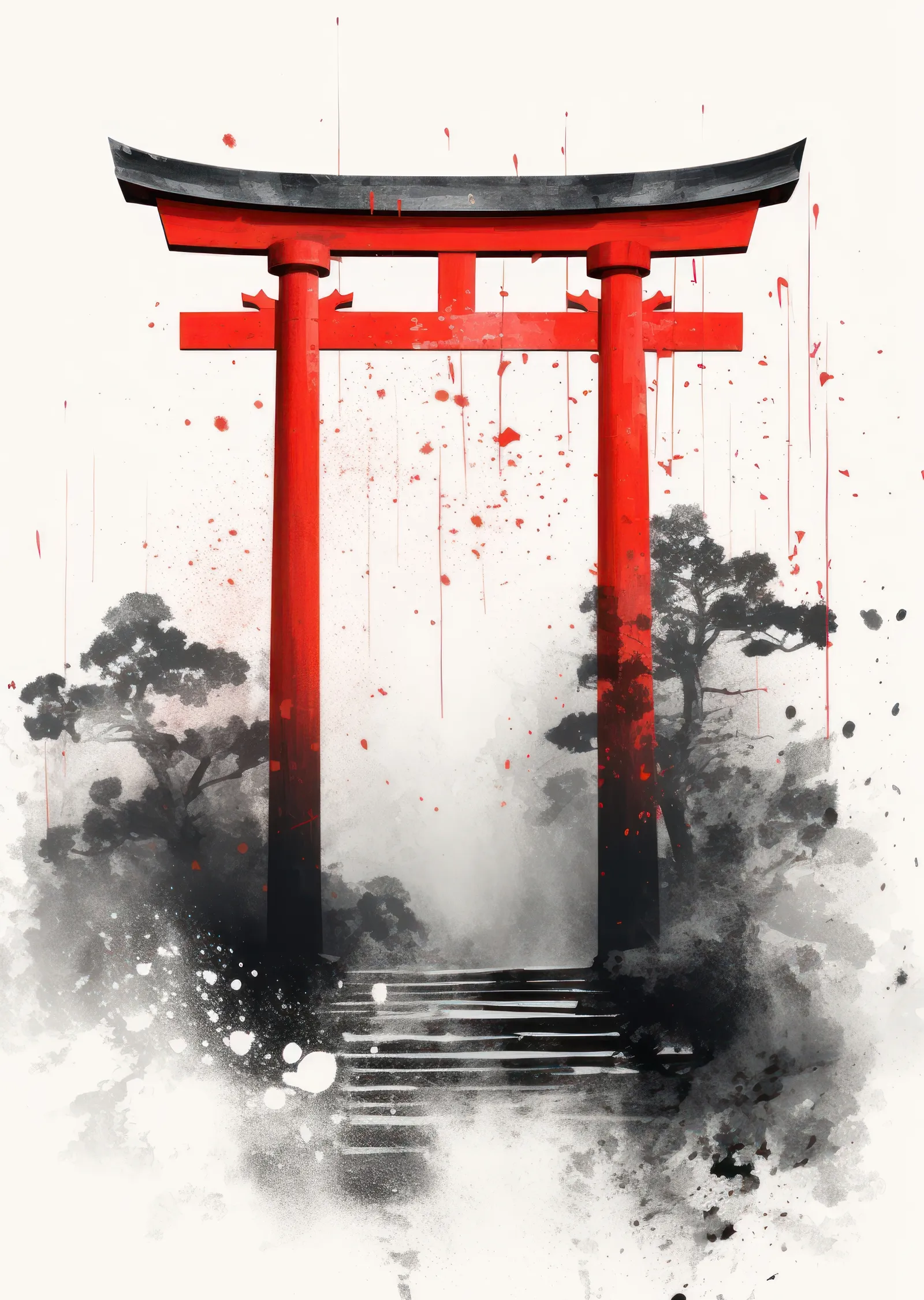 Japon Torii Kapısı: Geleneksel Sanat metal tablo