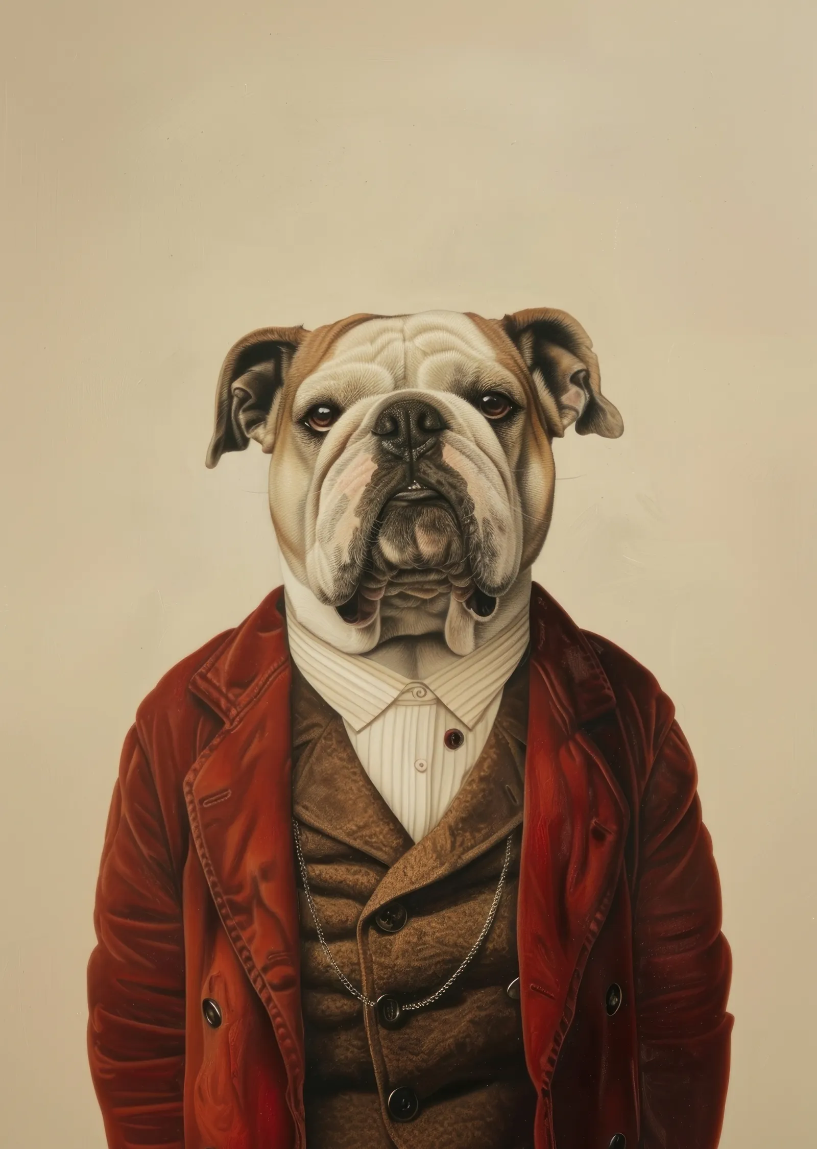 Bulldog: Şık Giyimli Karakter metal tablo
