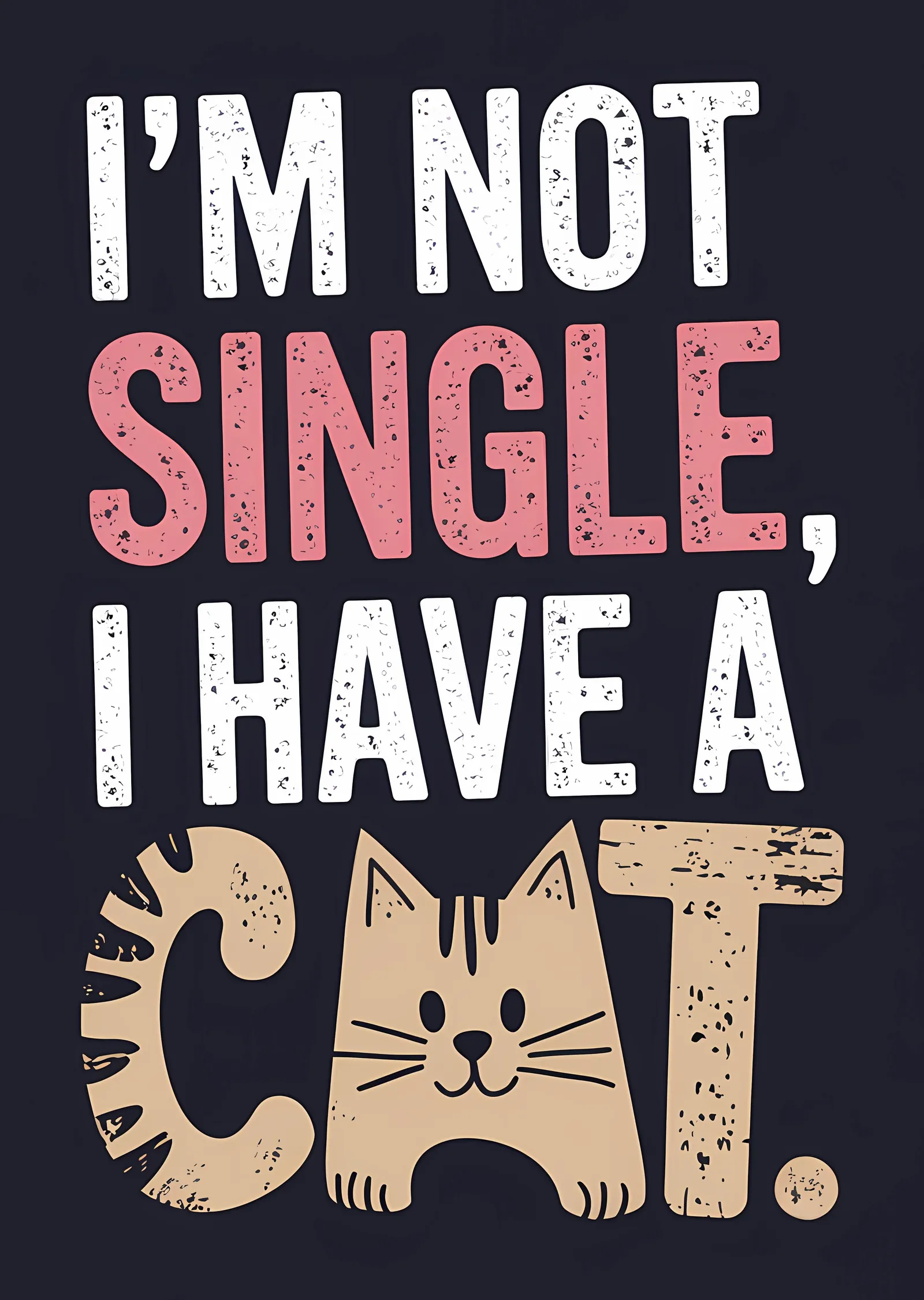 Kedi Aşkı: Bekar Değilim, Kedim Var! metal tablo