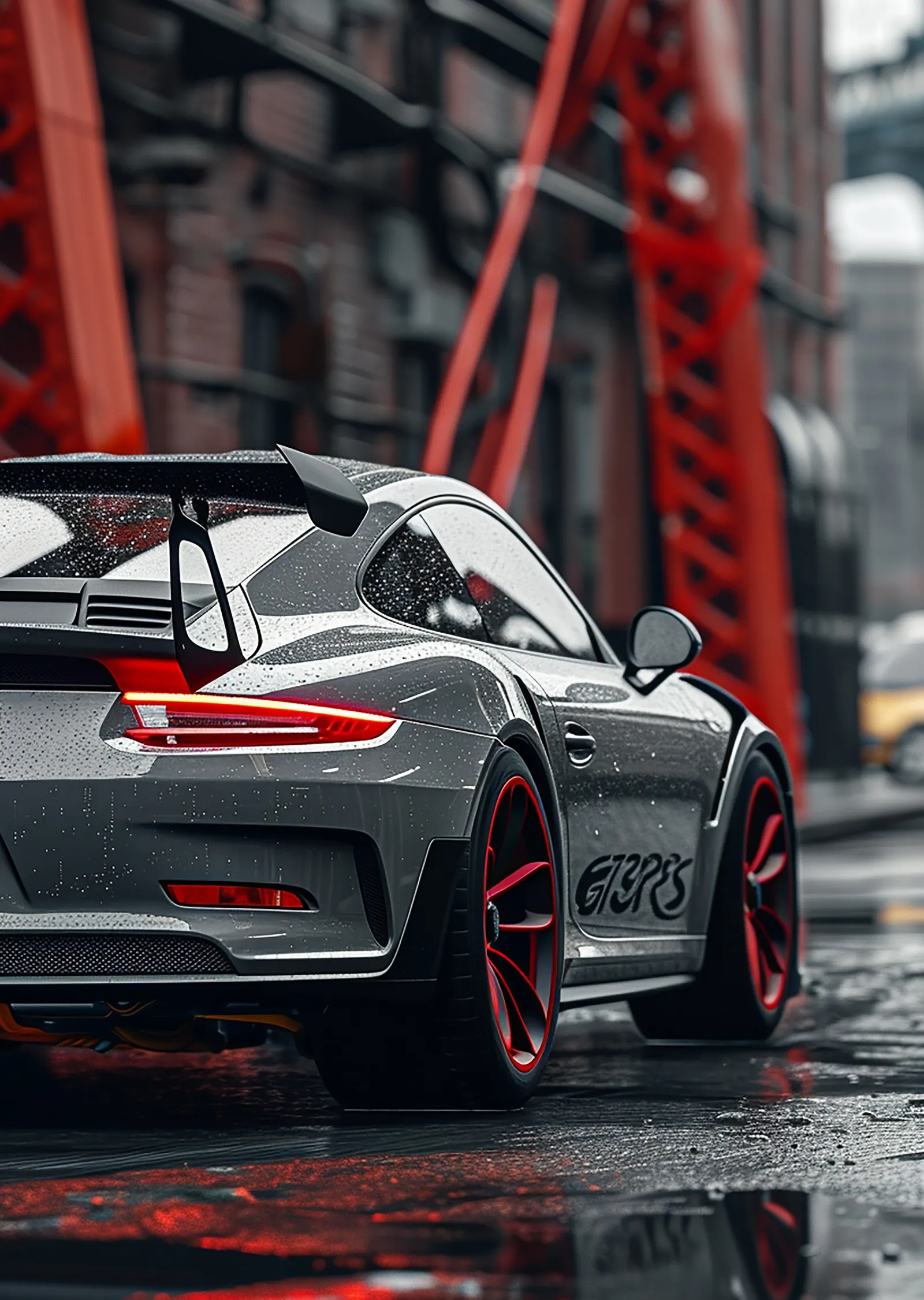 Porsche 911 GT3 RS: Yağmurlu Sokaklarda Performans metal tablo