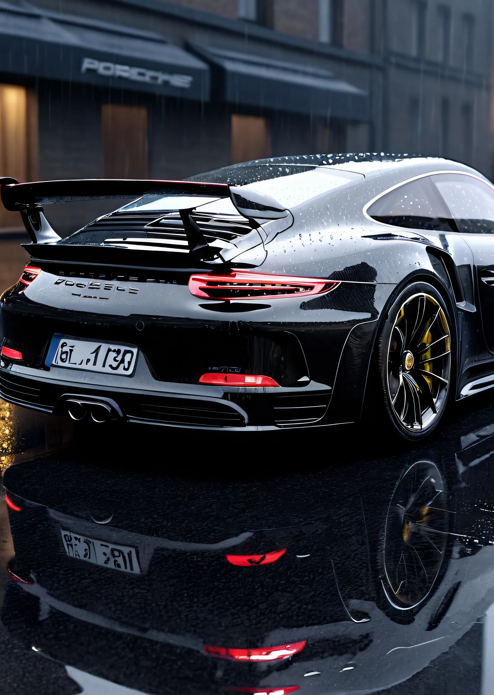 Porsche 911 GT3 RS: Yağmurlu Sürüş metal tablo