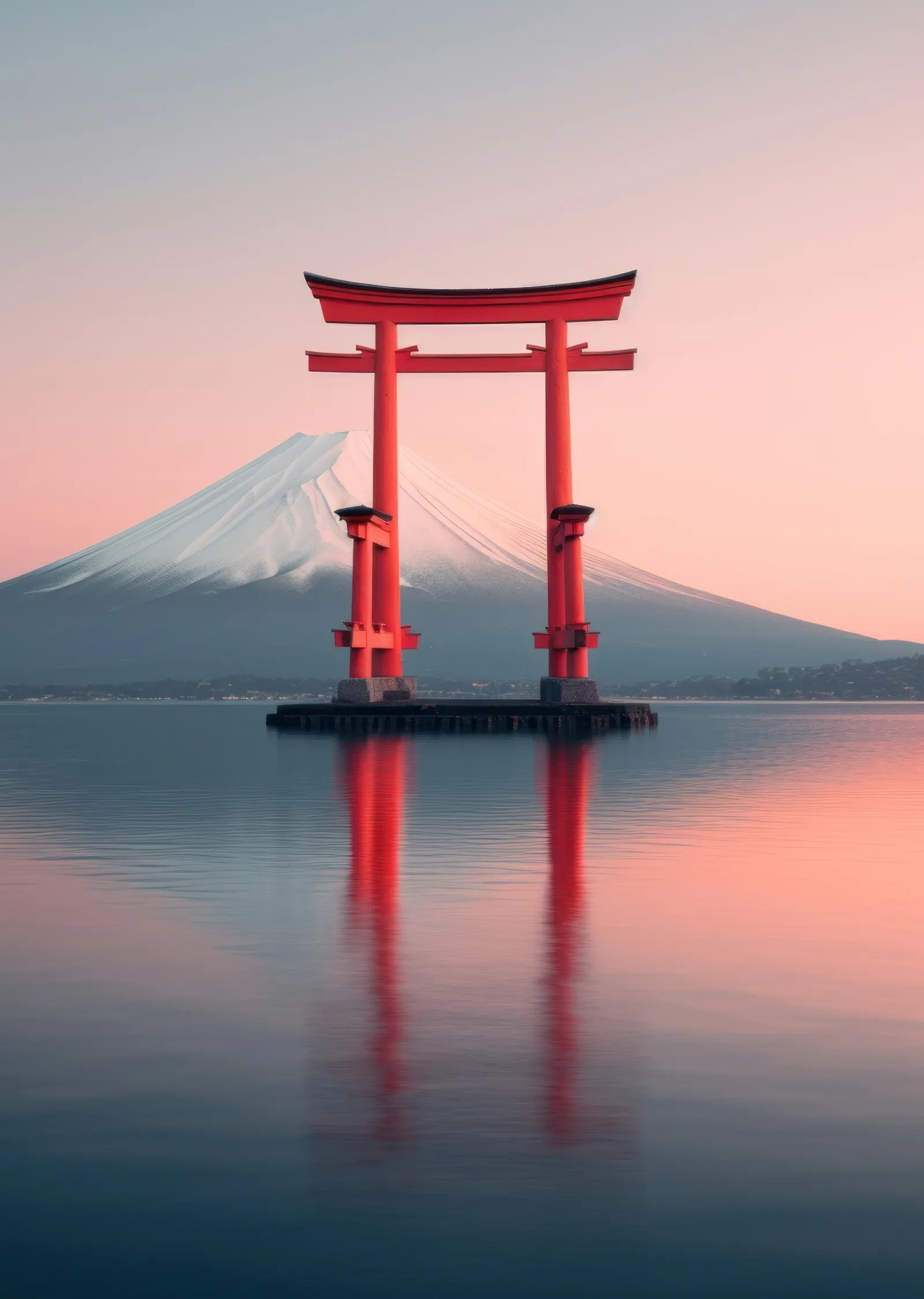 Fuji Dağı ve Torii Kapısı metal tablo