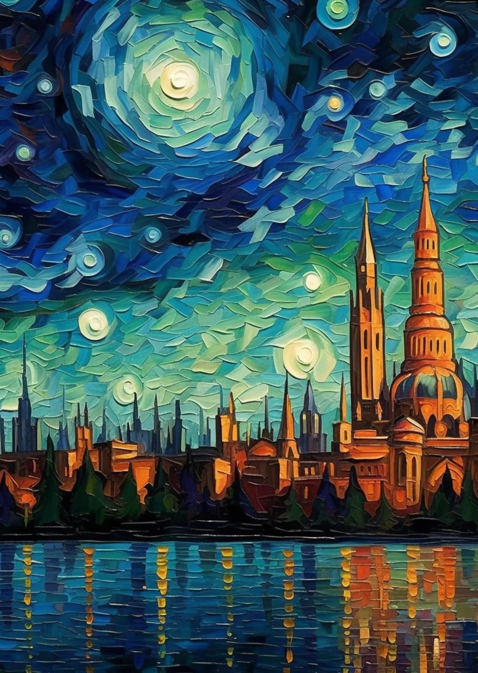 Van Gogh - Yıldızlı Gece metal tablo