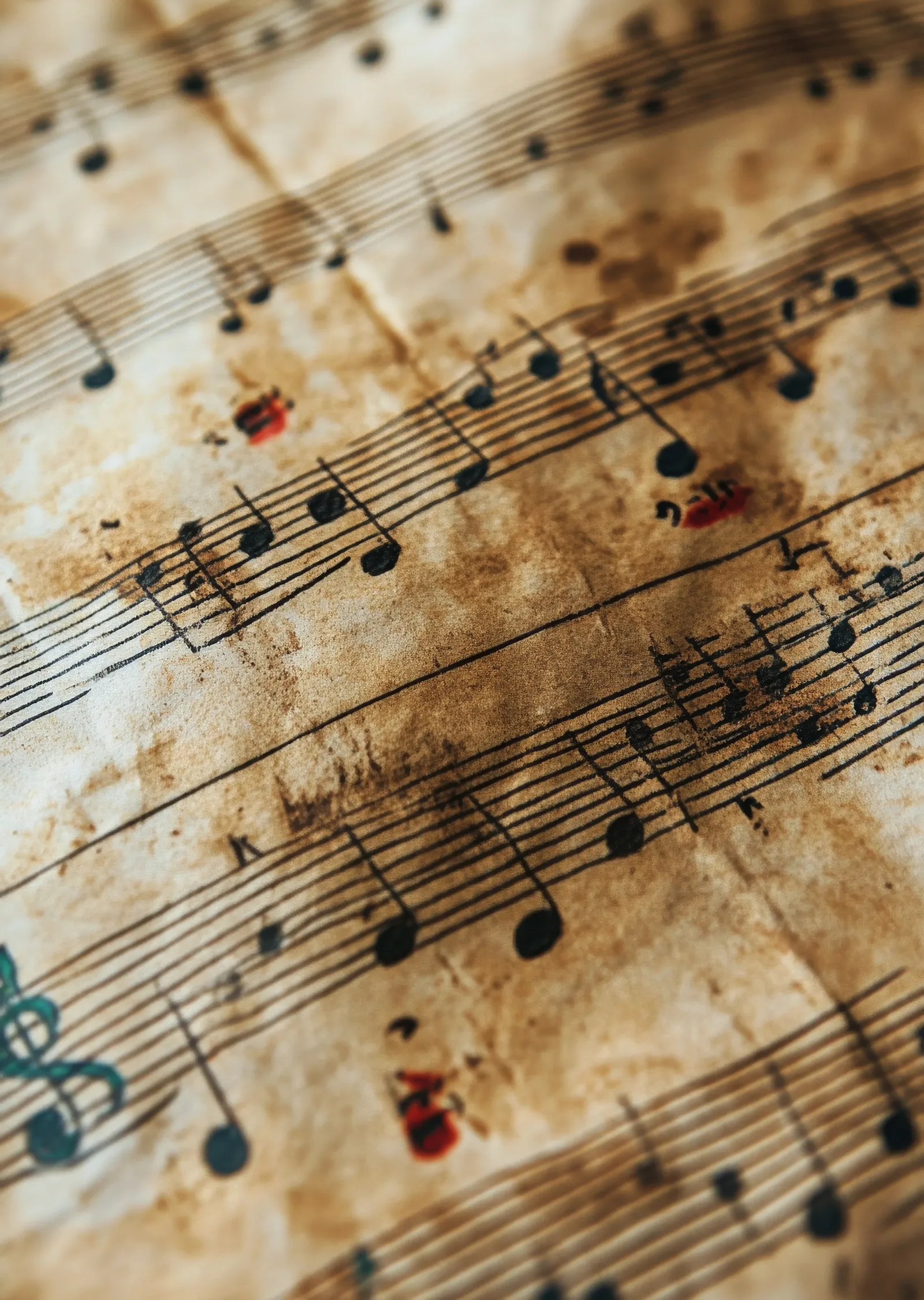 Vintage Müzik Notaları metal tablo