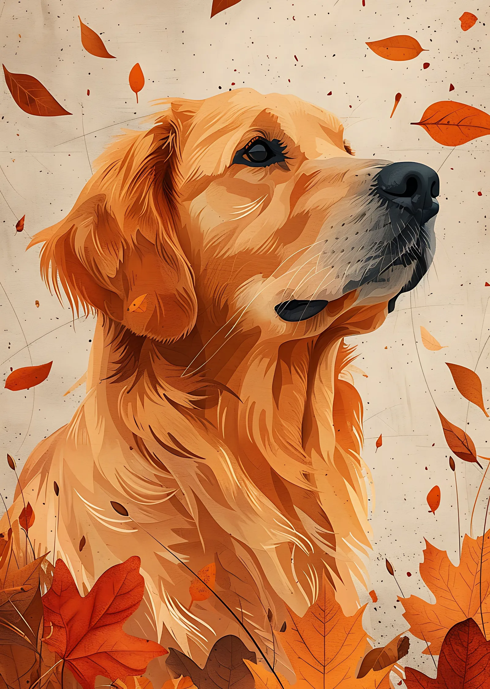 Sonbahar Rüyası: Golden Retriever metal tablo