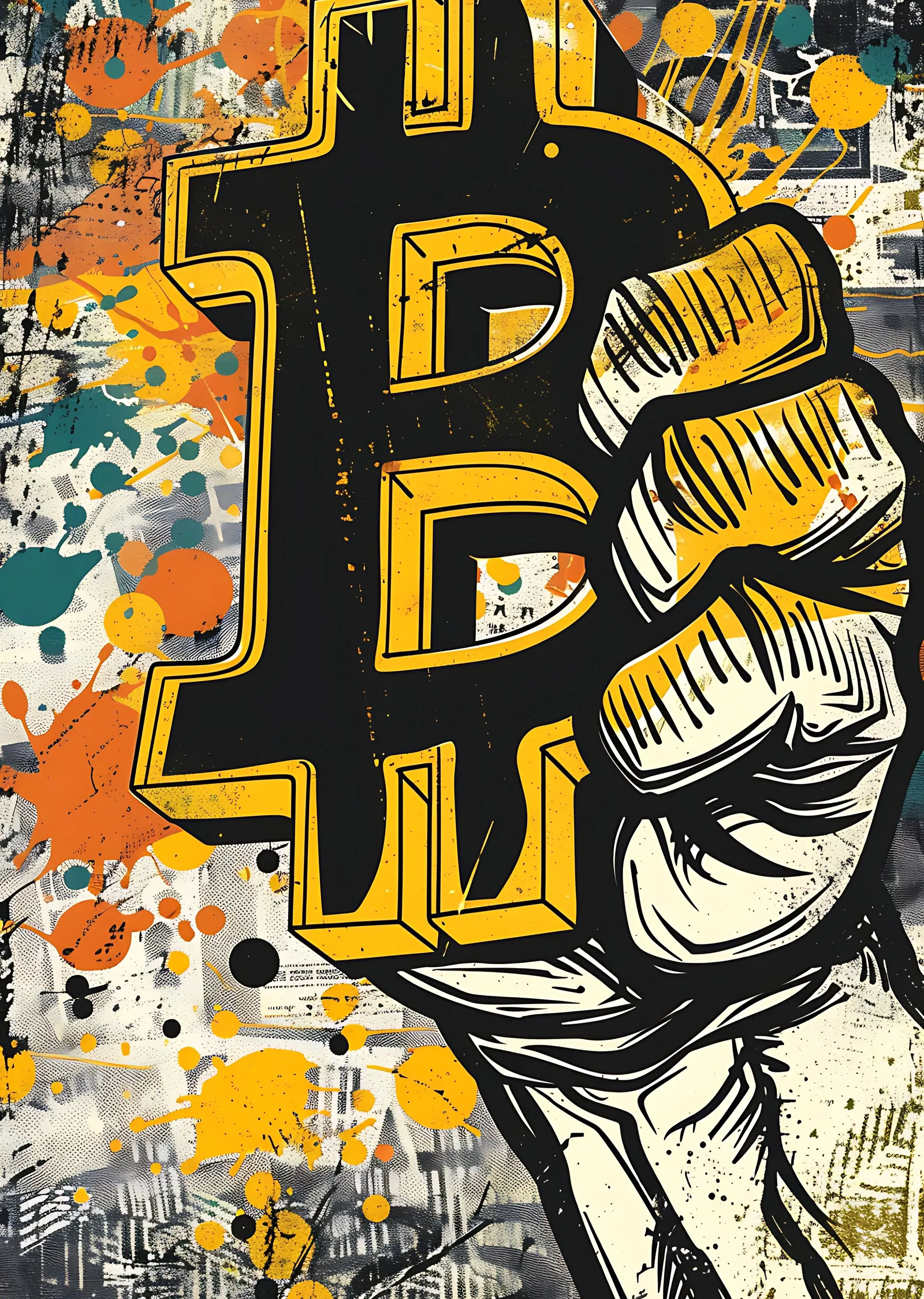 Bitcoin Fist metal tablo