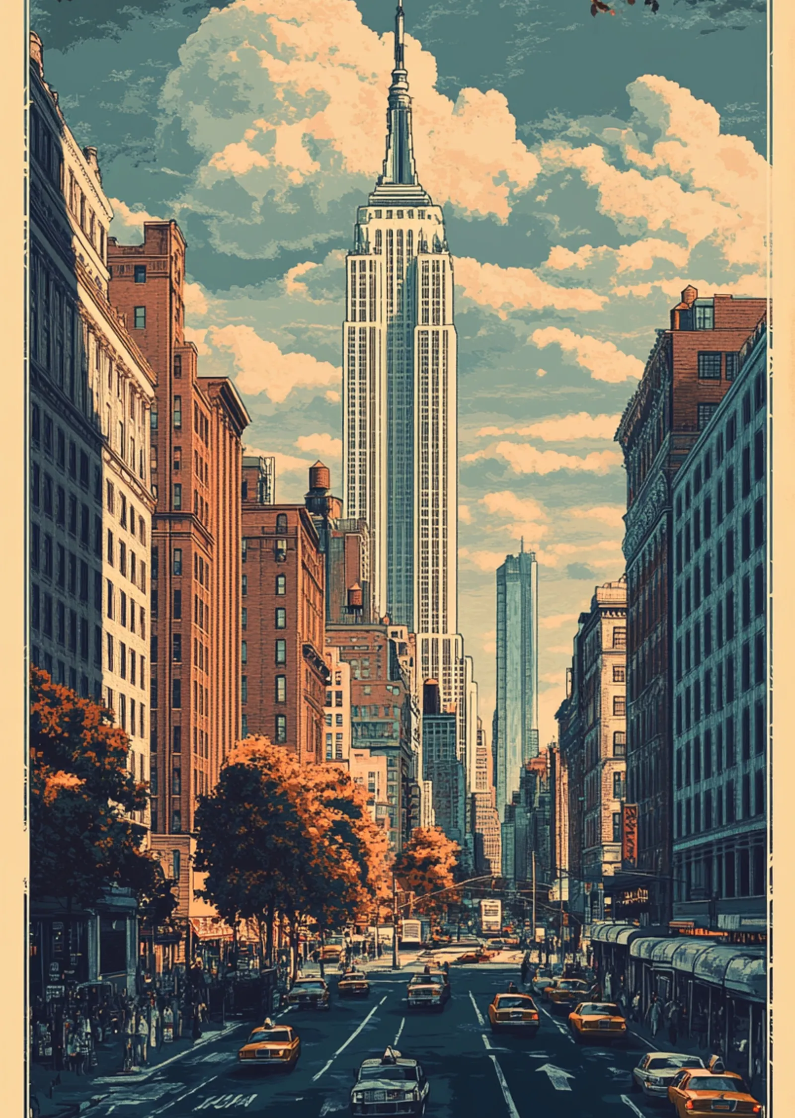 New York Şehir Manzarası Sanat metal tablo