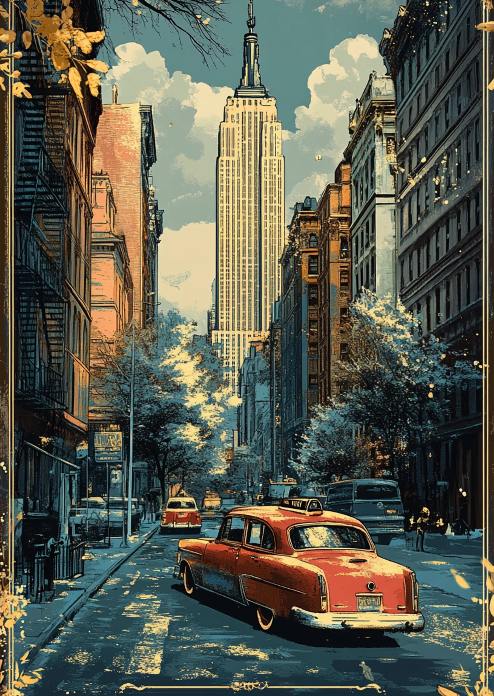 New York: Empire State Manzarası metal tablo
