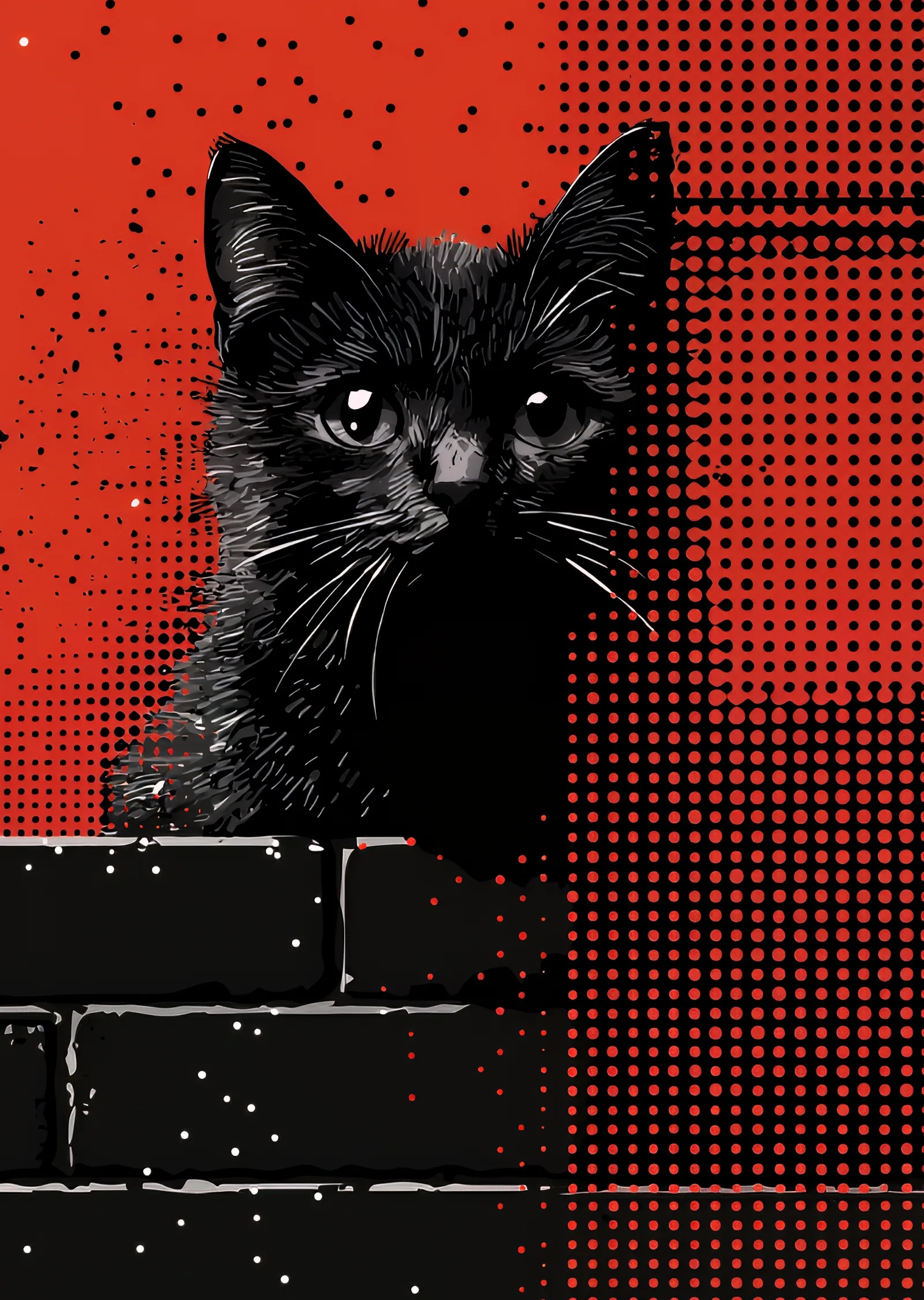 Siyah Kedi: Grafik Sanat Eseri metal tablo