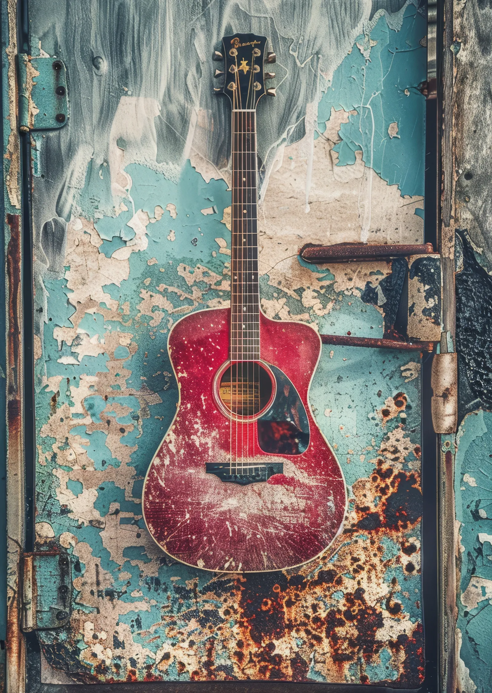 Gitar: Eski ve Yeninin Buluşması metal tablo