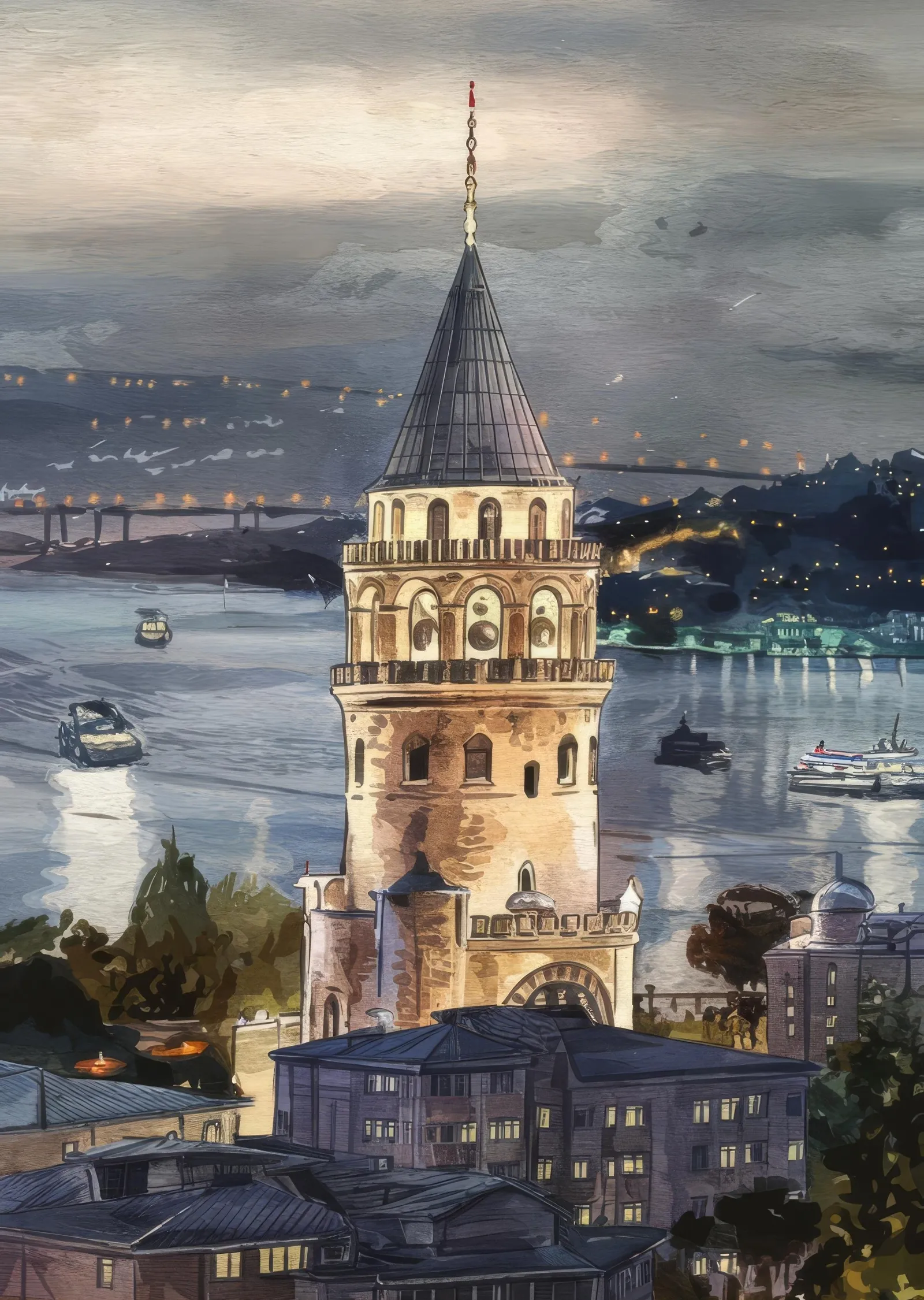 Galata Kulesi: İstanbul'un İkonik Yapısı metal tablo