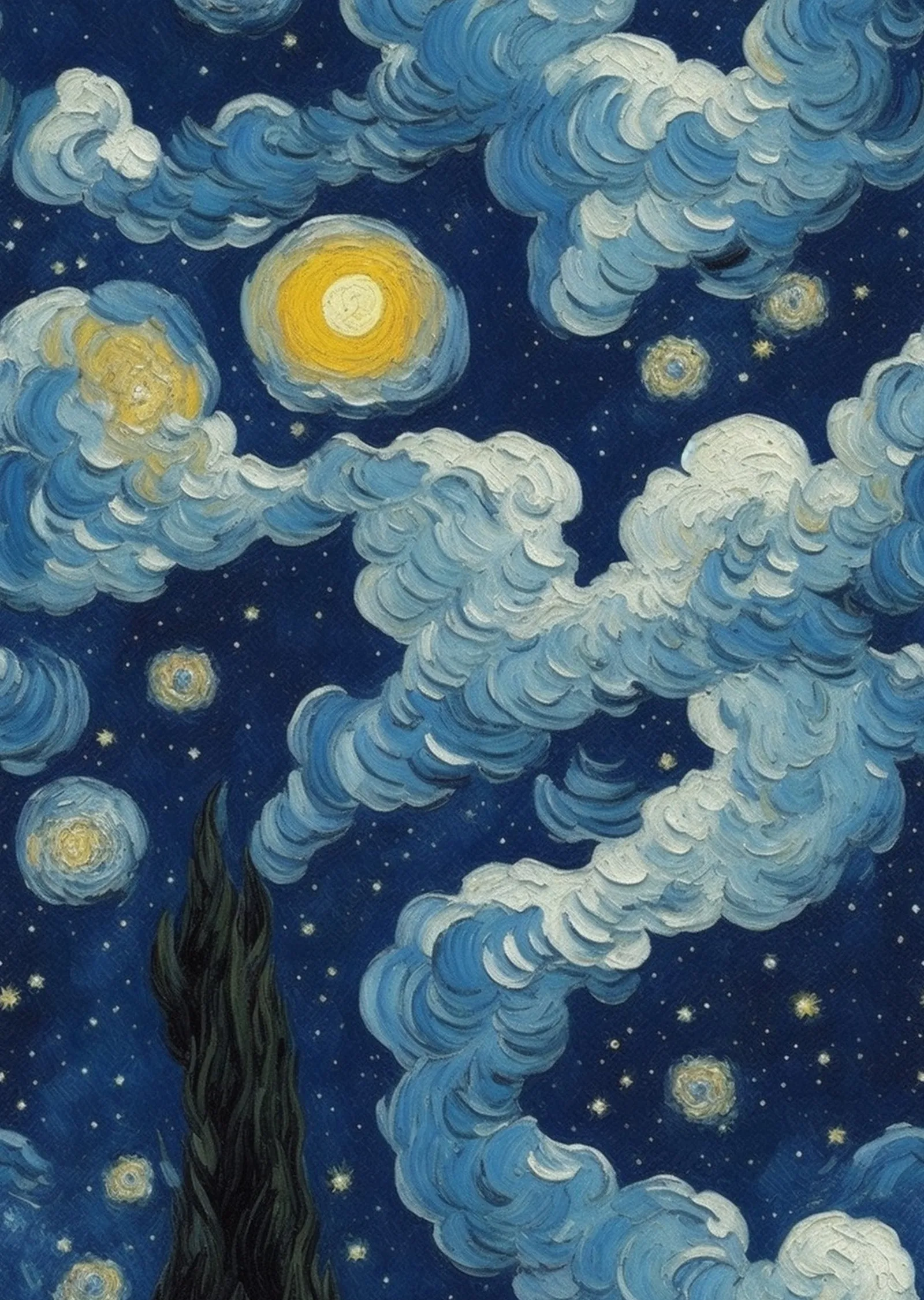 Vincent van Gogh - Yıldızlı Gece: Mavi Yıldızlı Bir Gökyüzü metal tablo