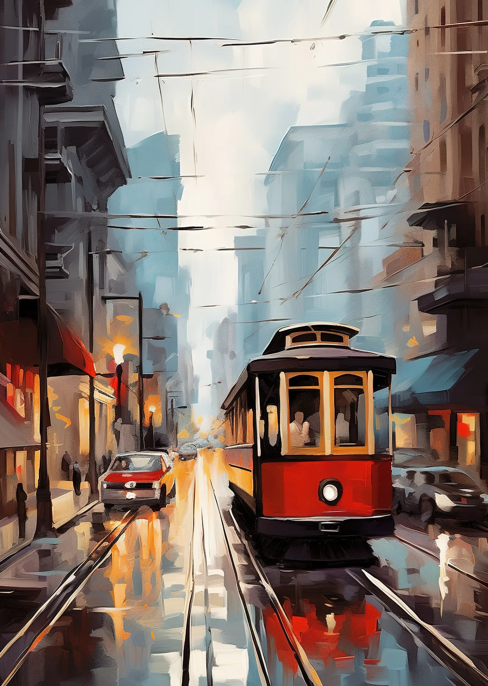 Kırmızı Tramvay Istanbul metal tablo