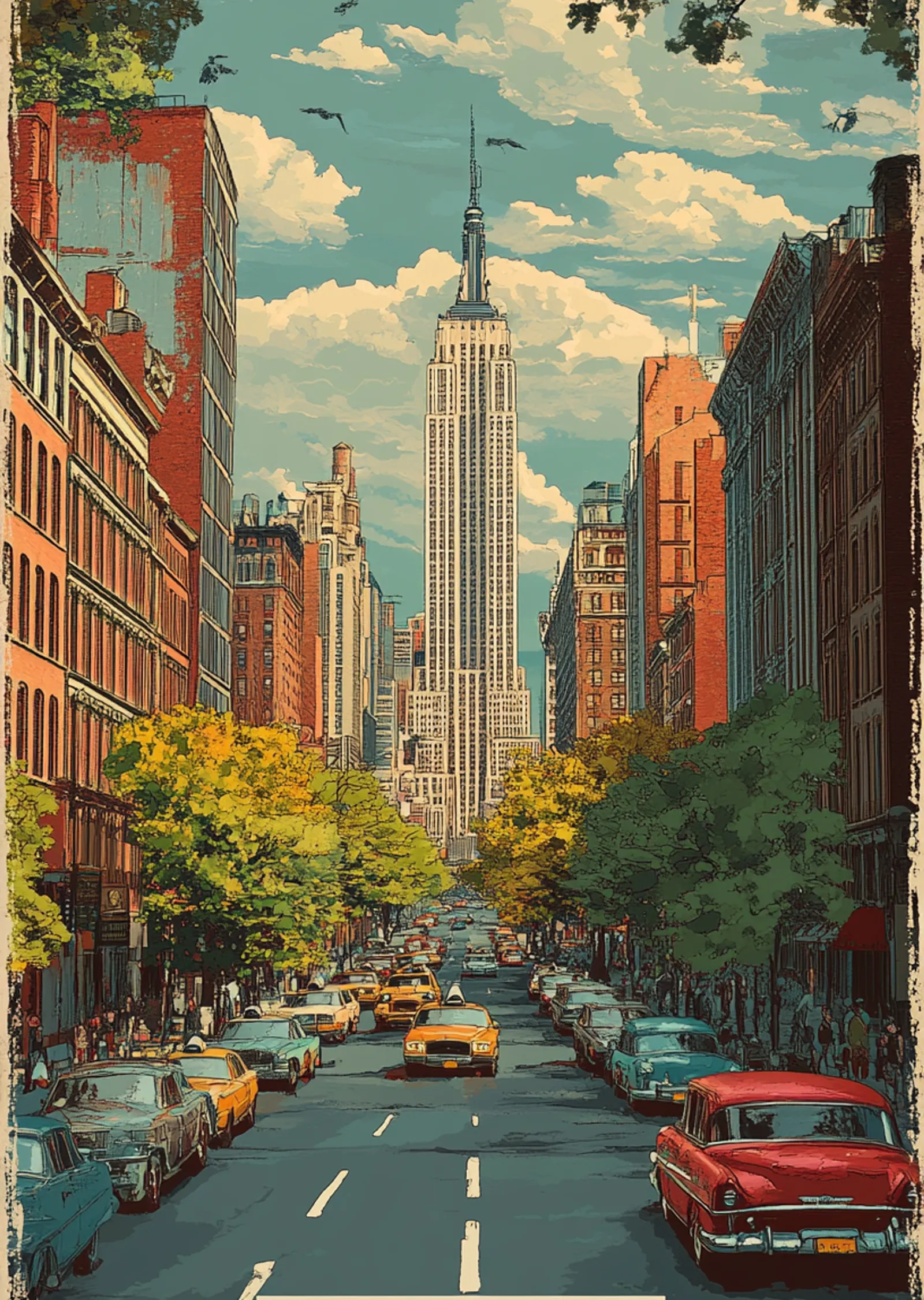 New York: Empire State'in Göz Alıcı Manzarası metal tablo