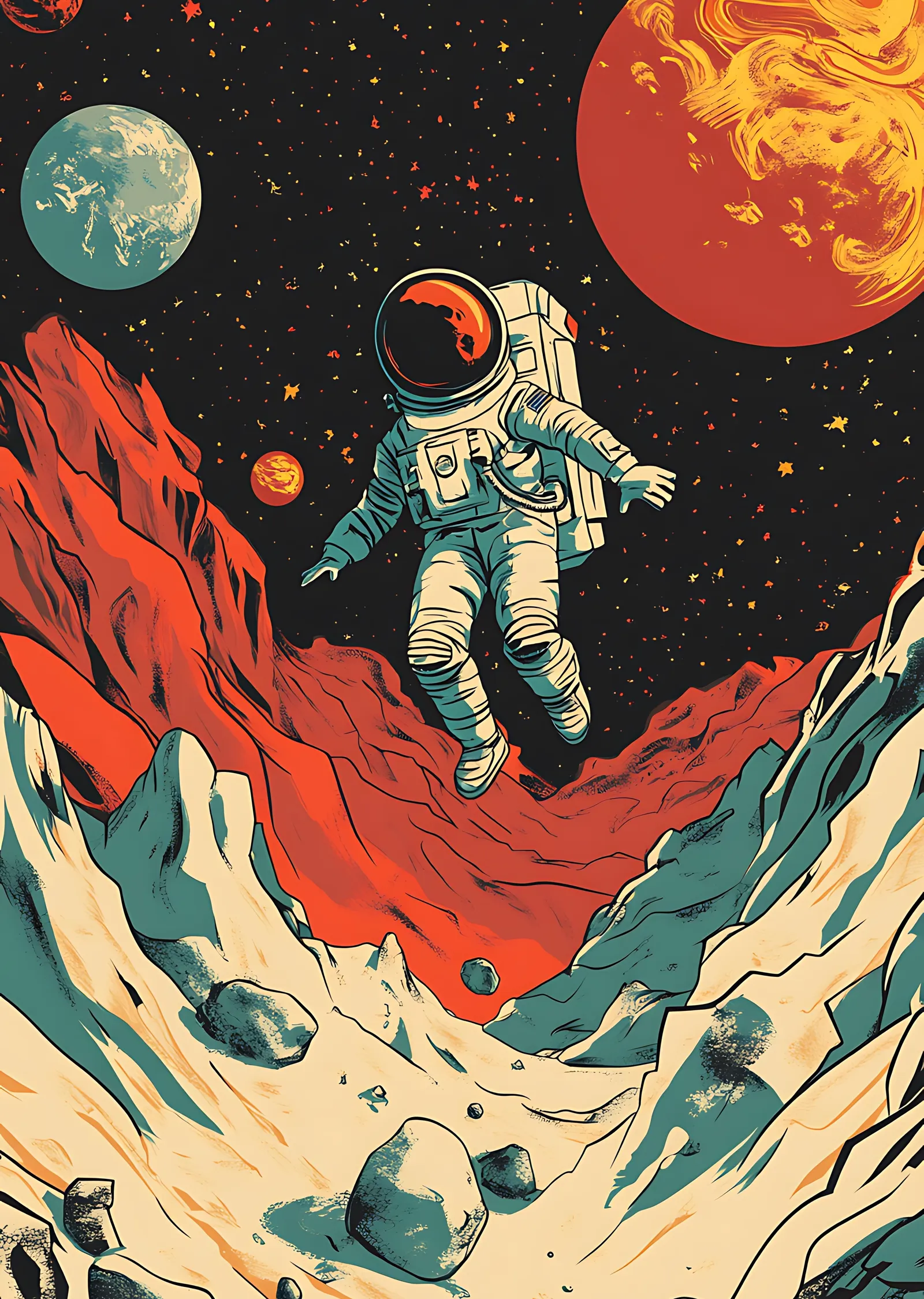 Astronot Uzayda metal tablo