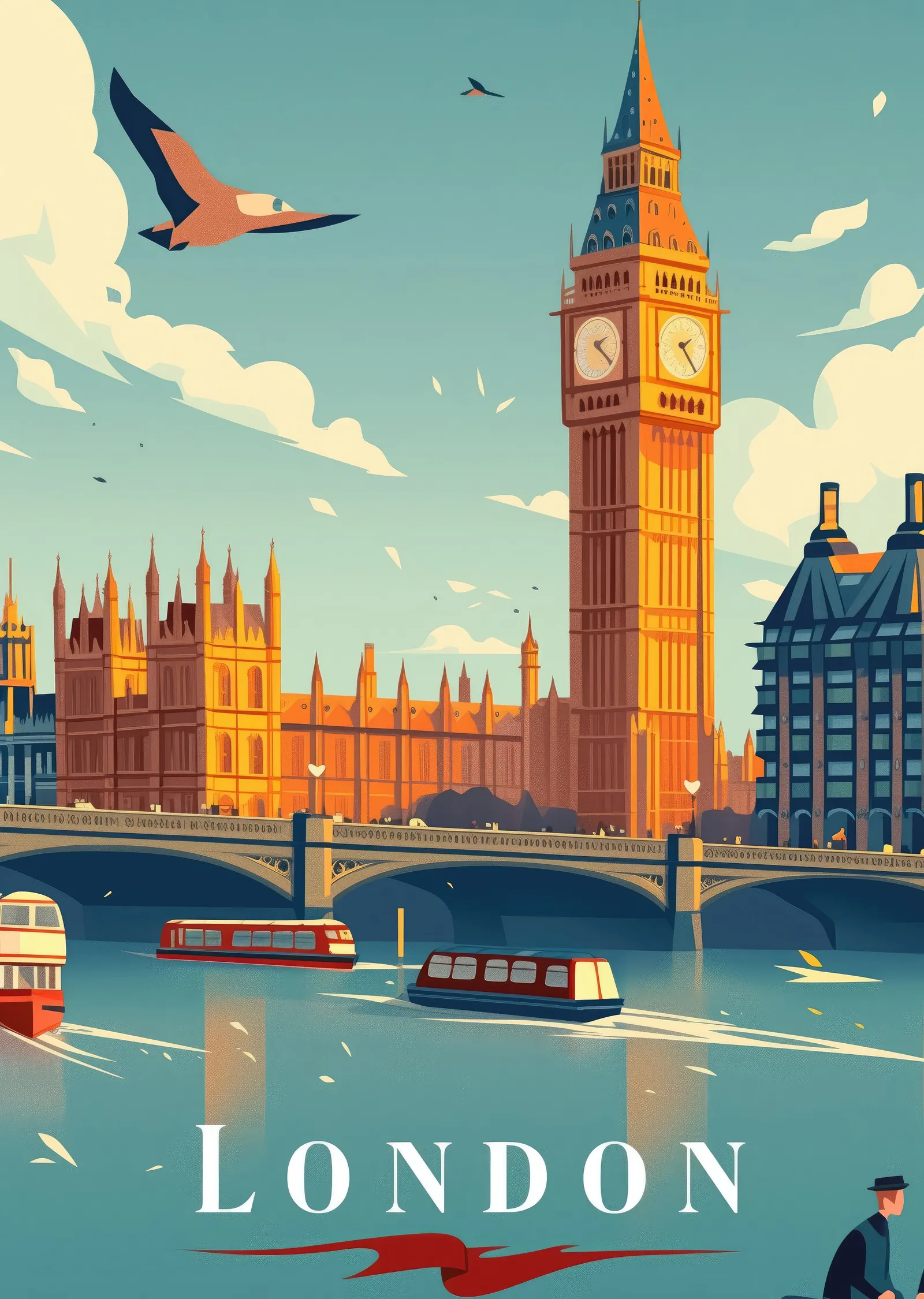 Londra Manzarası metal tablo