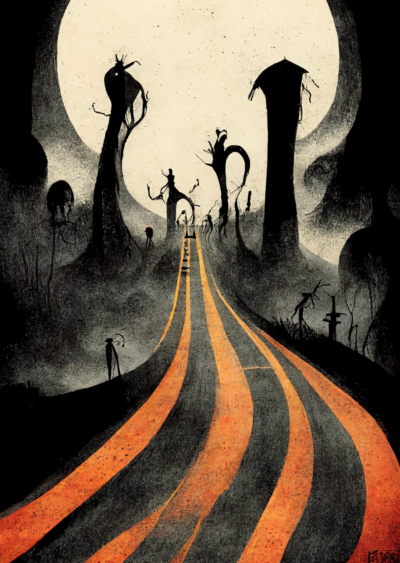 Korkunç Yol metal tablo