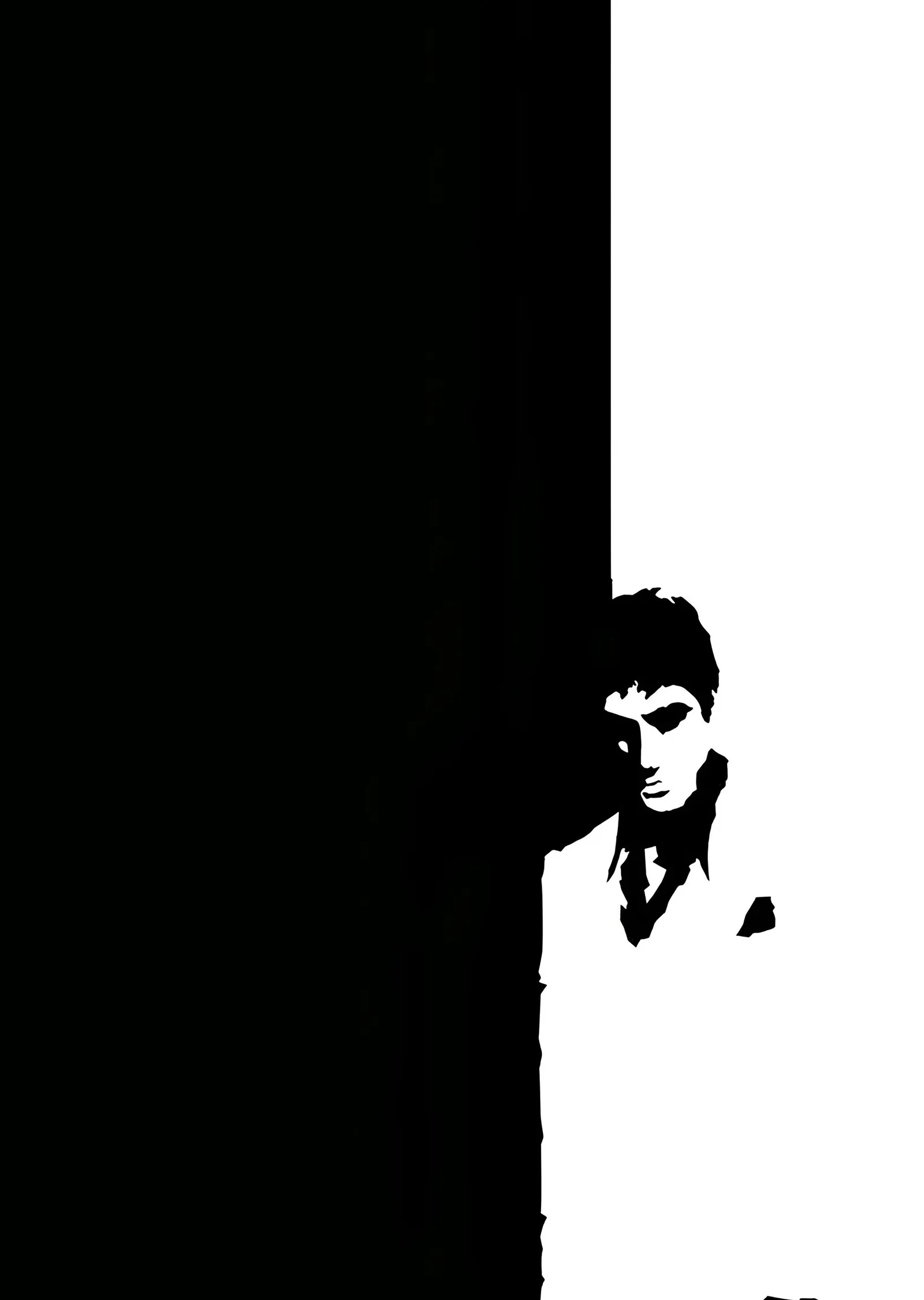 Scarface - Siyah Beyaz Portre metal tablo