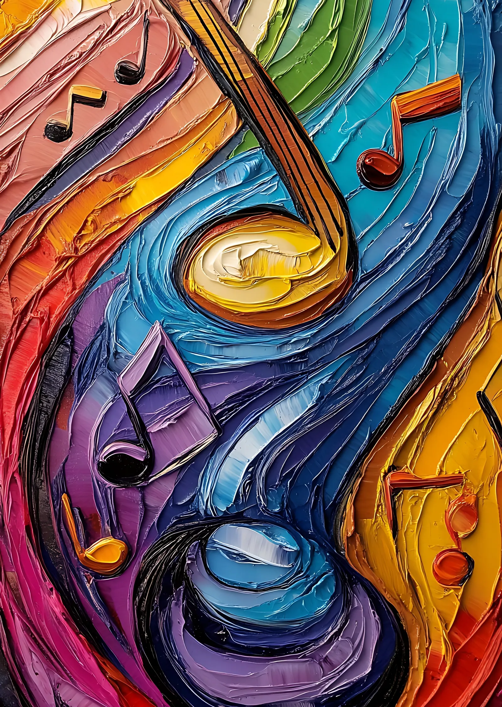 Müzik Temalı Soyut Sanat Eseri metal tablo