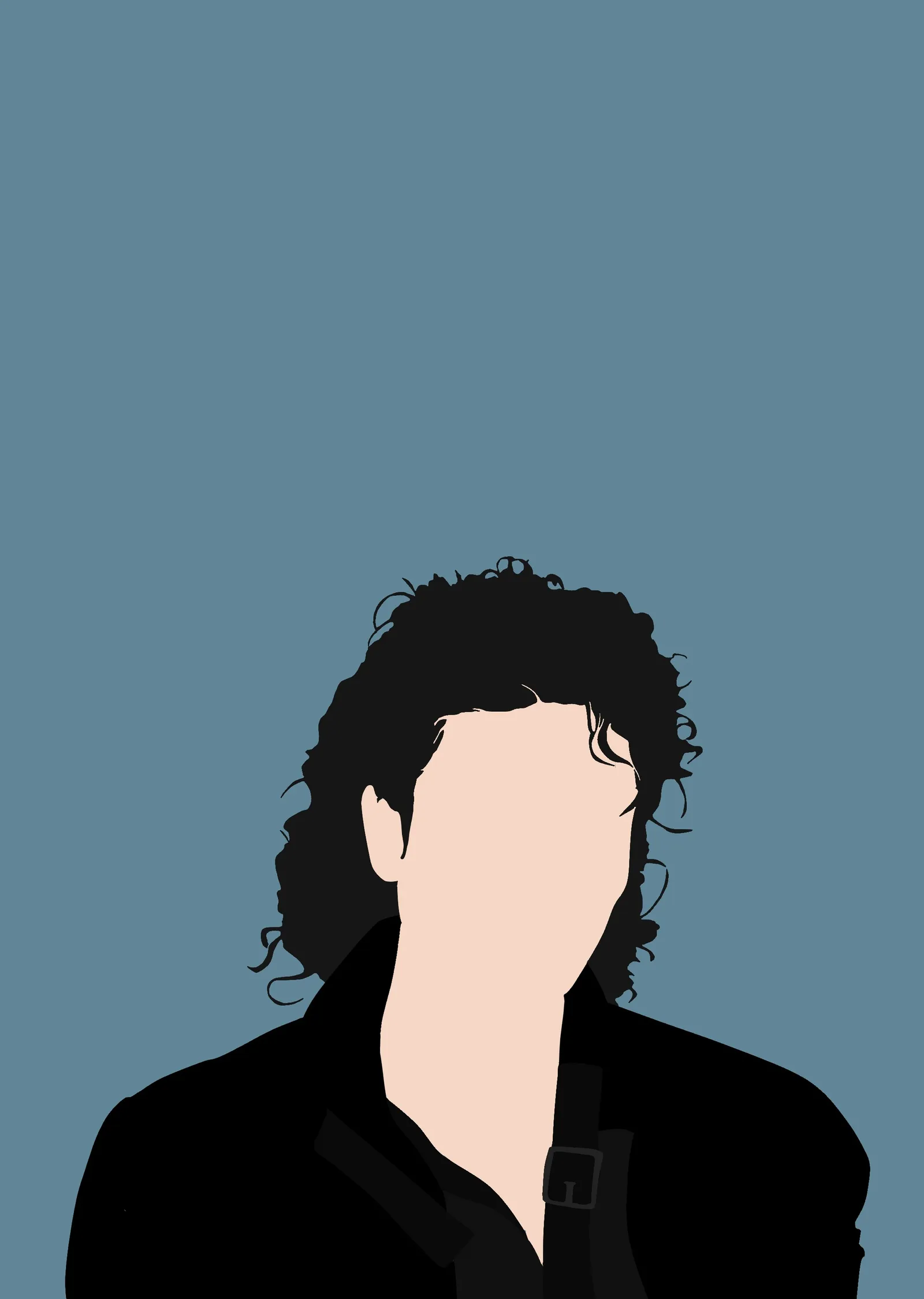Lacivert Fondaki Michael Jackson Silüeti metal tablo